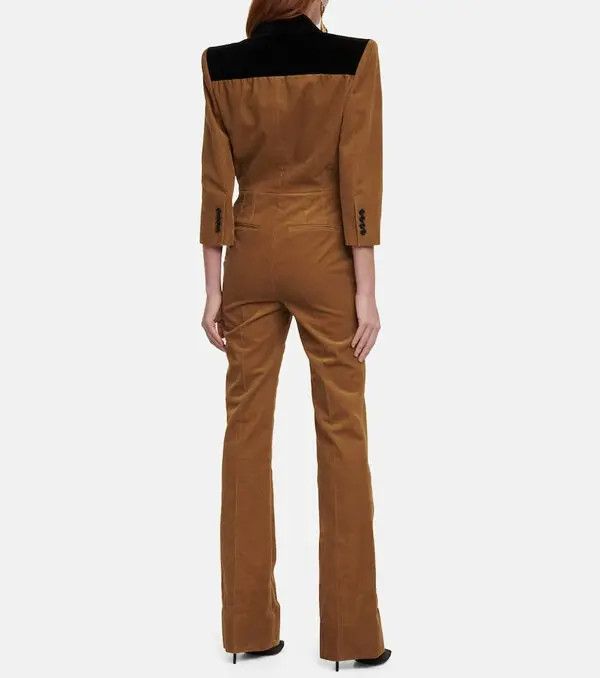 Saint Laurent Paris o1bcso1str1125 Tailored Jumpsuit in Corduroy in Brown Size 30" / US 8 / IT 44 - 3 Thumbnail
