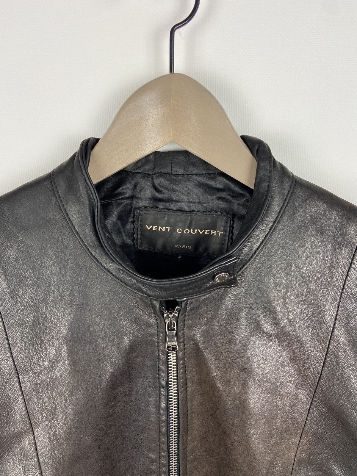 Other Vintage Vent Couvert Women’s Leather Biker Belted Jacket Size XS / US 0-2 / IT 36-38 - 3 Thumbnail