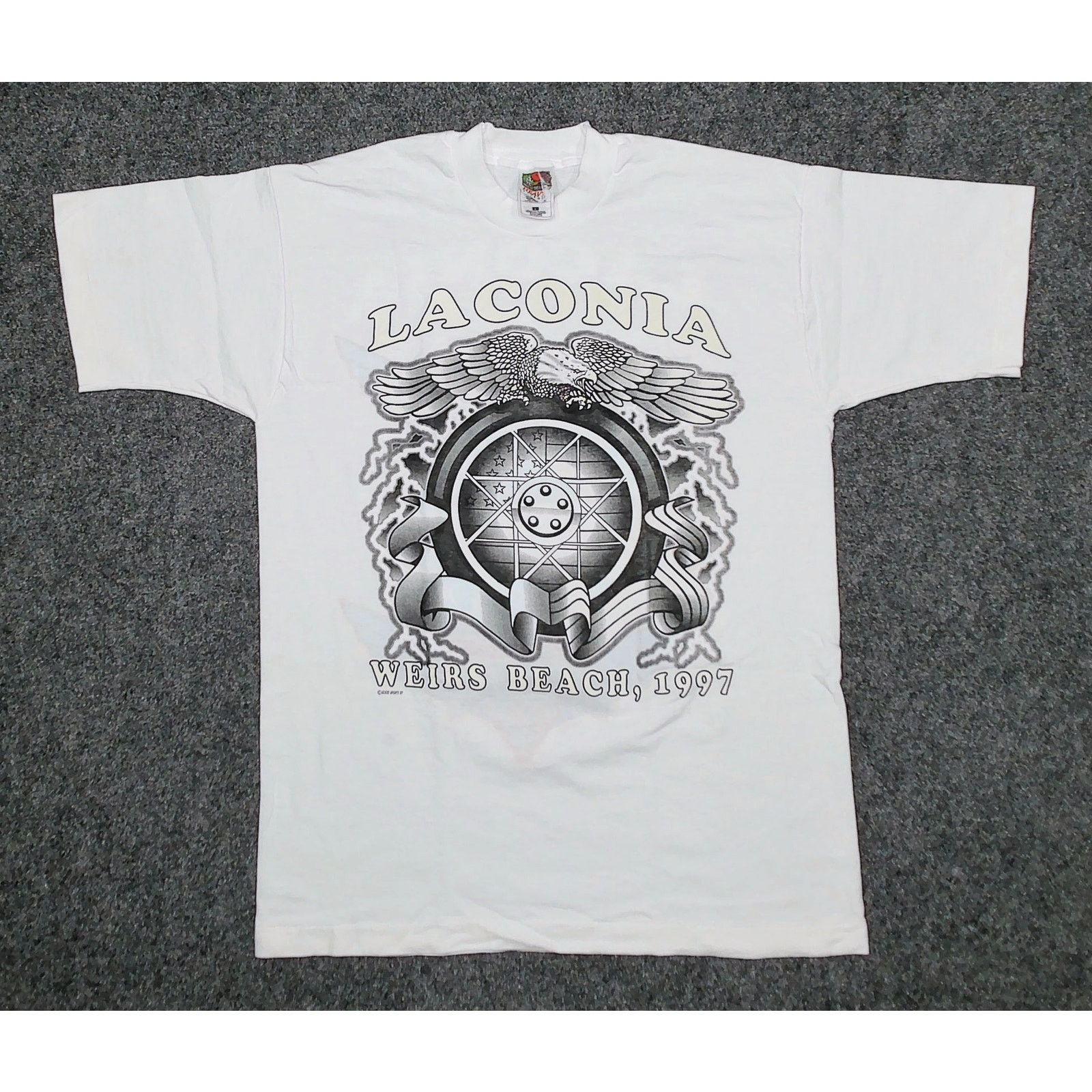 Fruit Of The Loom 1997 Laconia Motorcycle Rally 1-of-1 Strike-Off Sample Size US L / EU 52-54 / 3 - 3 Thumbnail