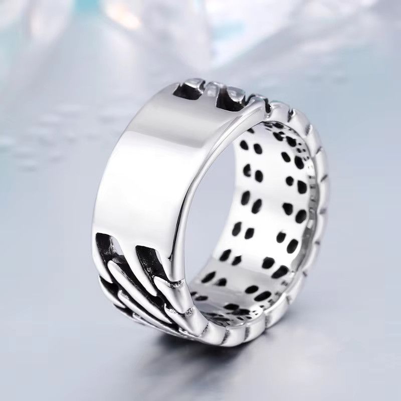 Jewelry Wide Chain Knitting Ring Size ONE SIZE - 2 Thumbnail