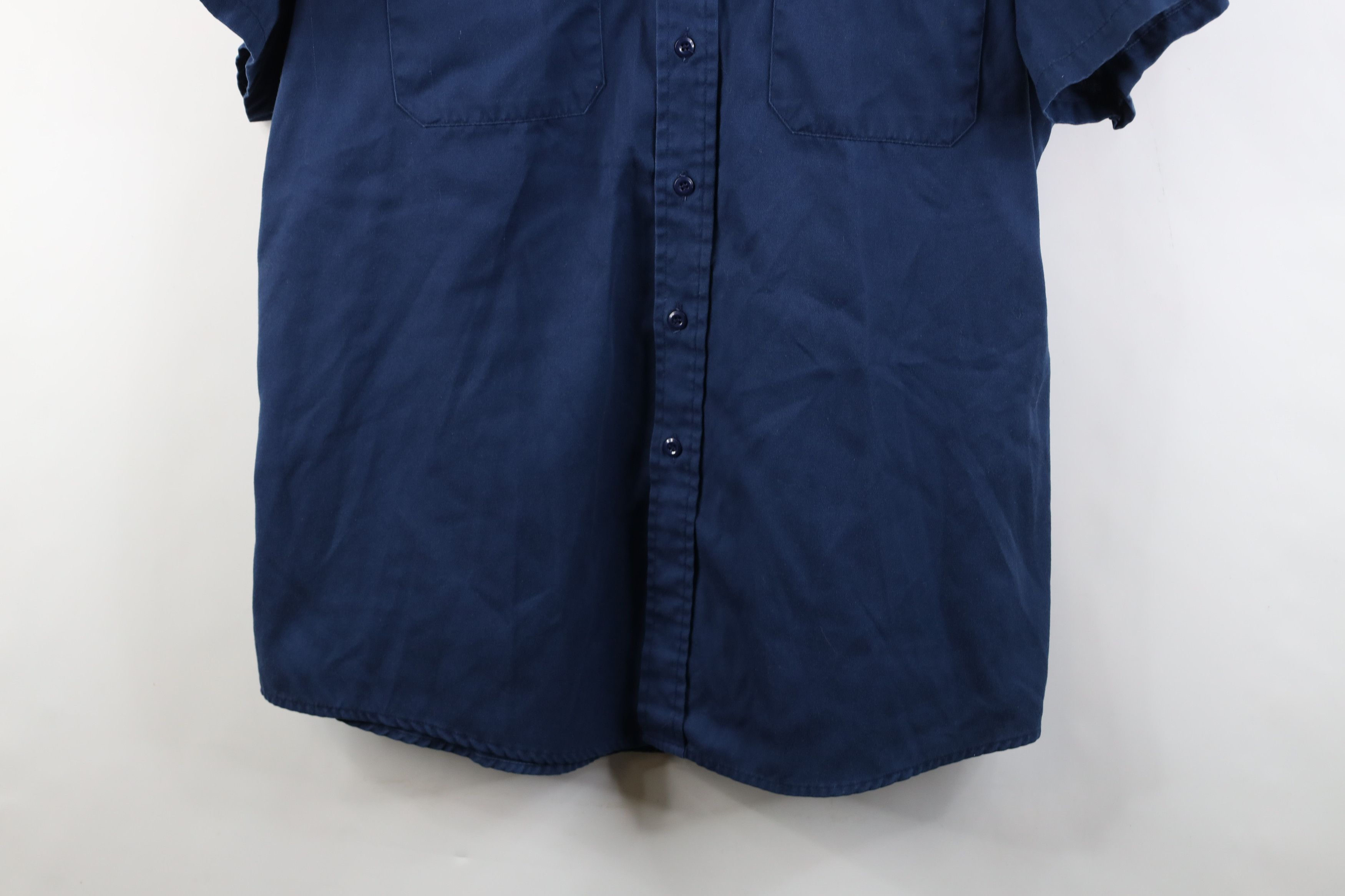 Vintage Vintage 90s Streetwear Workwear Mechanic Button Shirt Blue Size US XXL / EU 58 / 5 - 3 Thumbnail