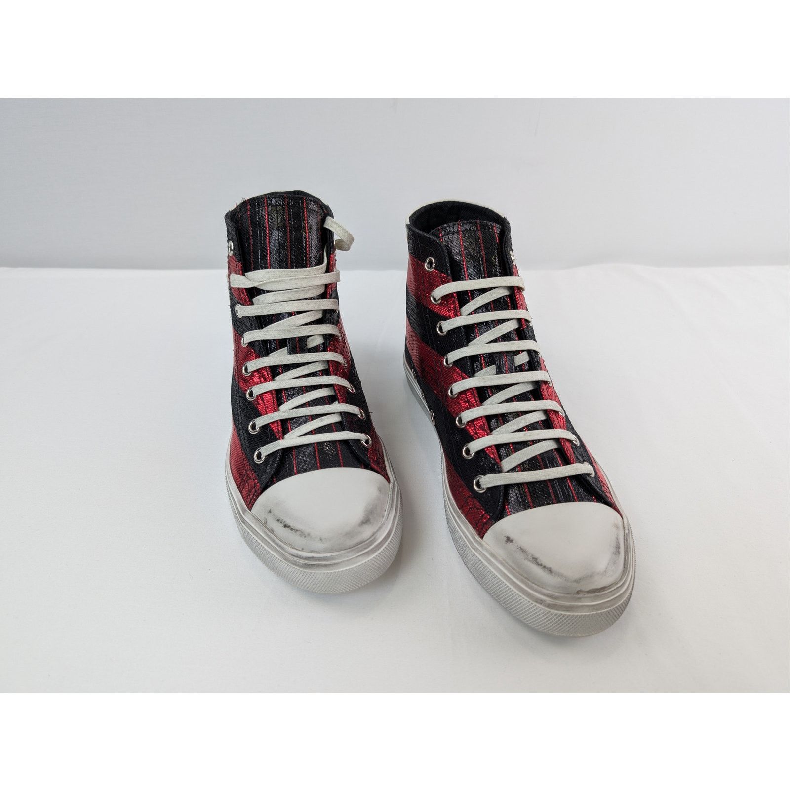 Saint Laurent Paris o1rshd1 Bedford Di Patch High-Top Sneakers in Red / Black Size US 7 / EU 40 - 6 Thumbnail