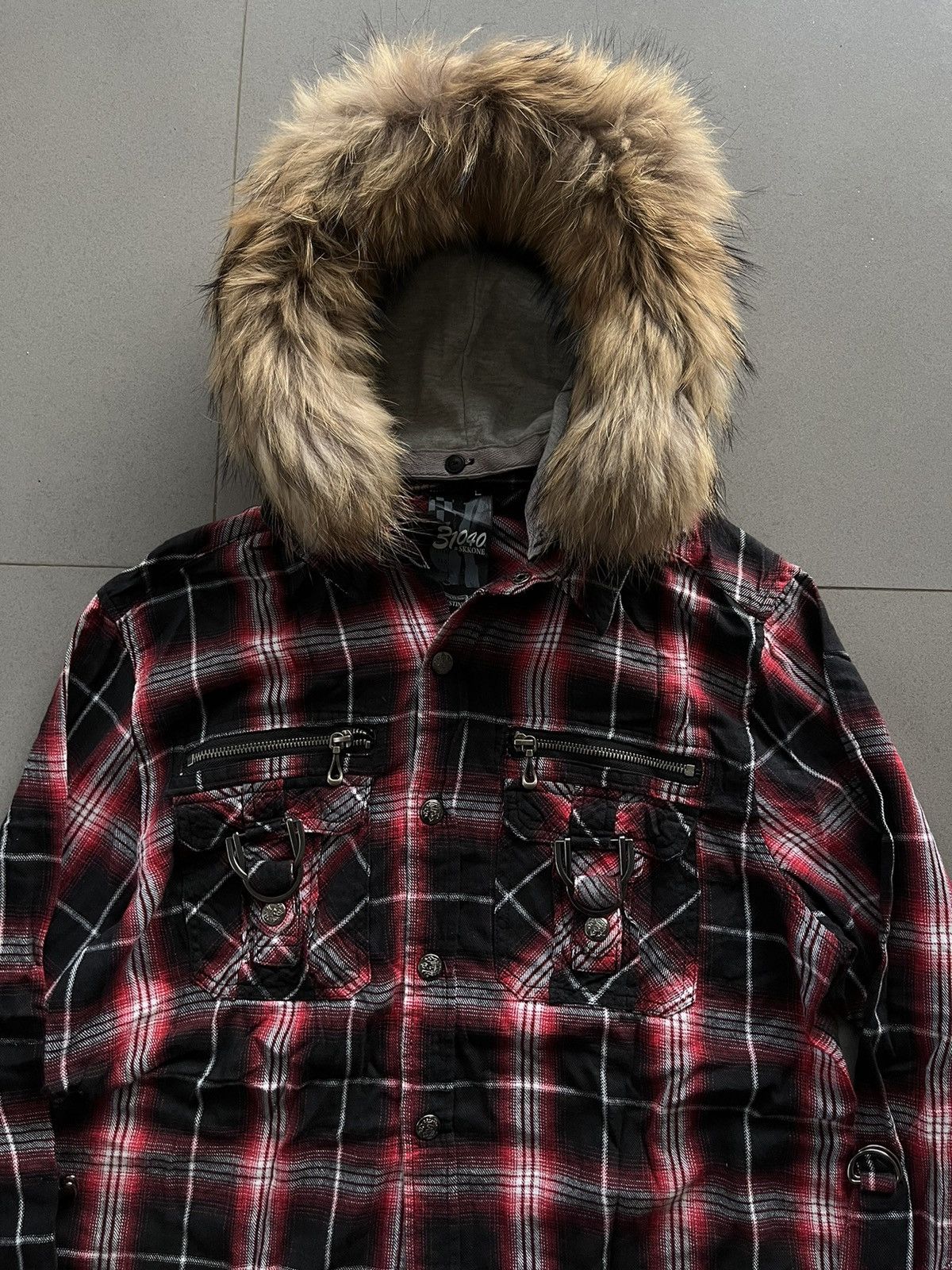 If Six Was Nine × Japanese Brand × Le Grande Bleu (L.G.B.) Japanese~31040=Skkone Double Layer FurHoodie ifsix Lgb Style Size US L / EU 52-54 / 3 - 5 Thumbnail