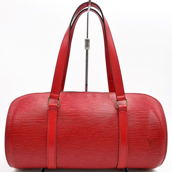 Louis Vuitton LOUIS VUITTON Soufflo Epi Shoulder Bag Red PVC Women's