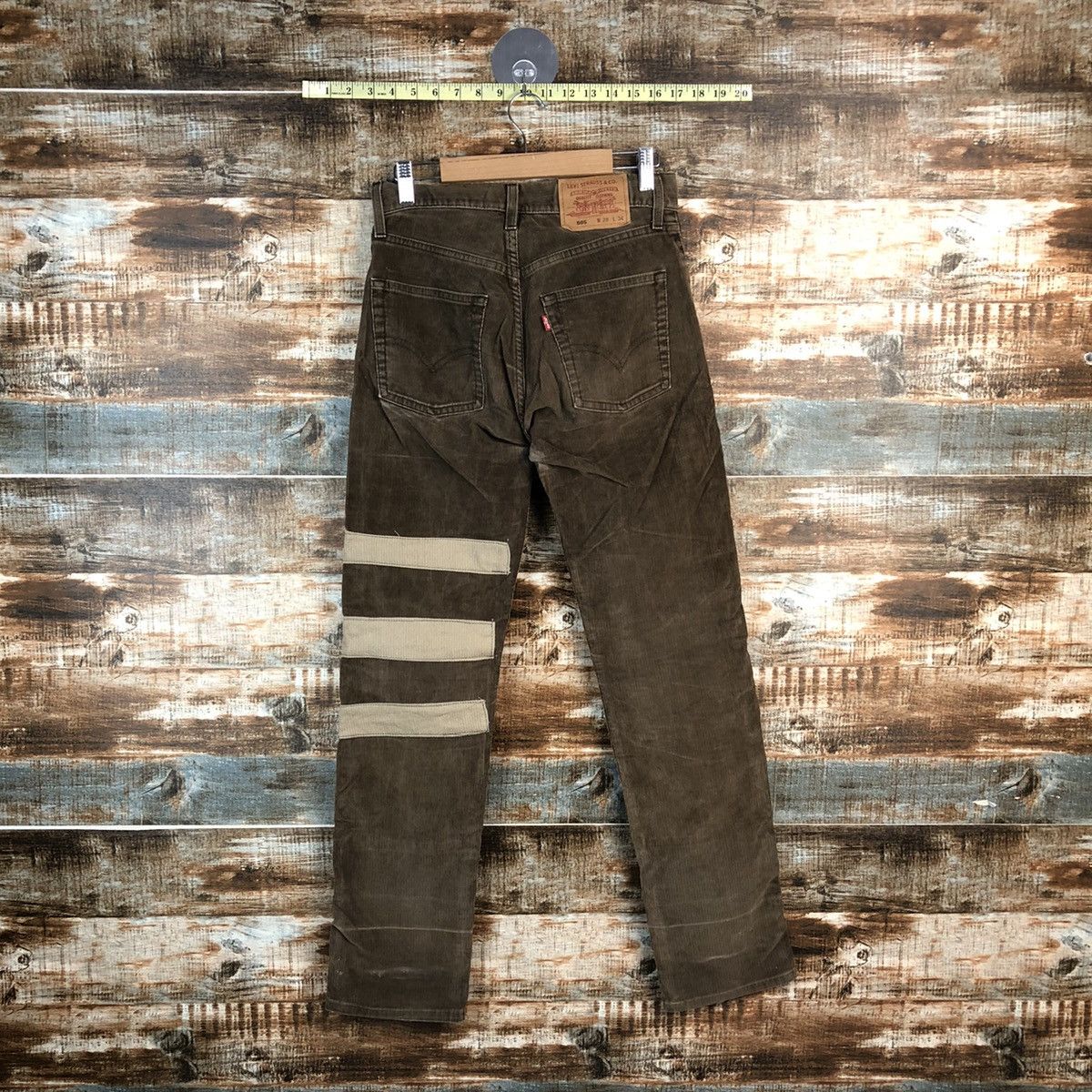Levi's DL Levis 505 custom Brown Conduroy Jeans #C636 Size US 28 / EU 44 - 13 Thumbnail