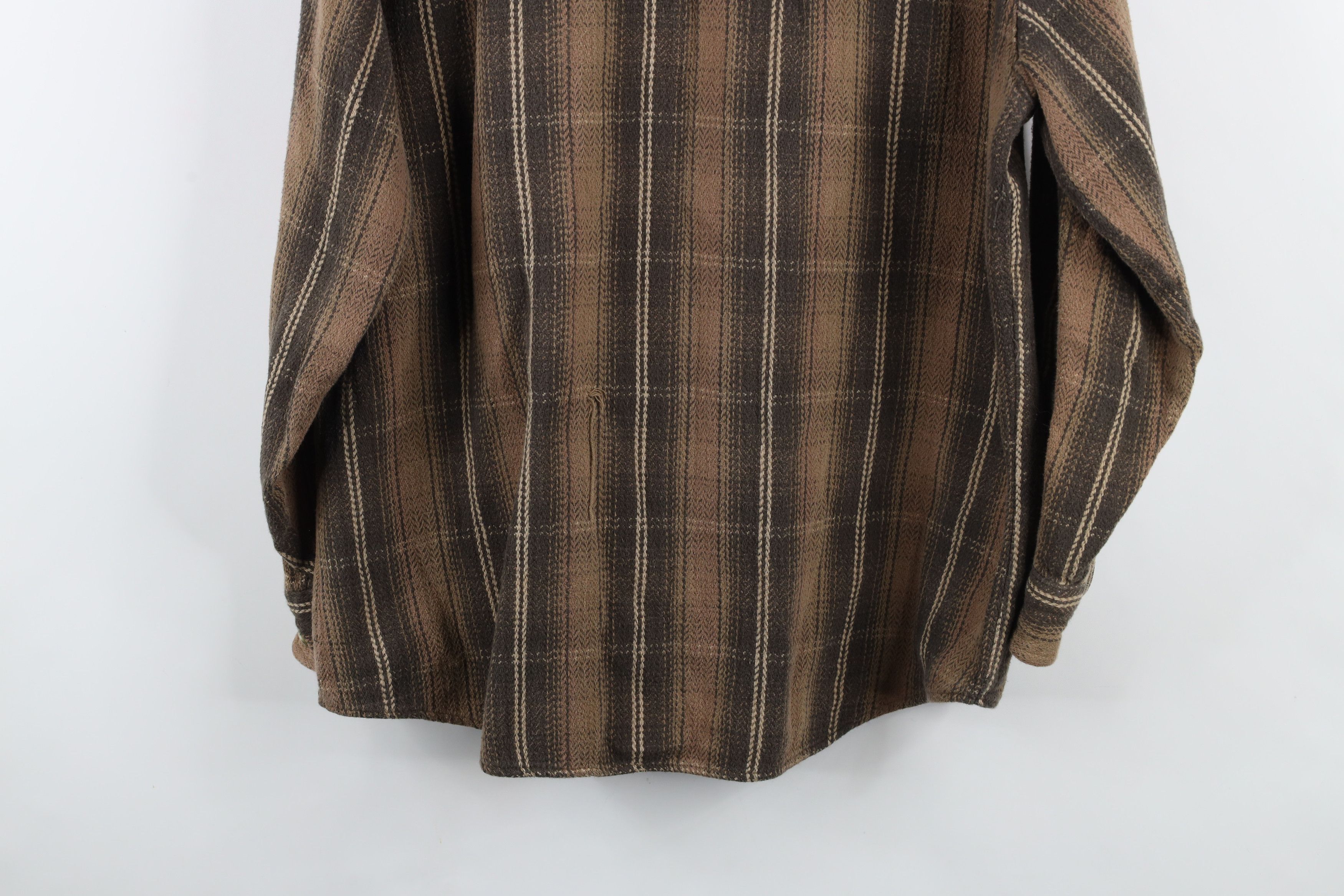 Vintage Vintage 90s Streetwear Heavyweight Button Shirt Brown Size US L / EU 52-54 / 3 - 14 Thumbnail