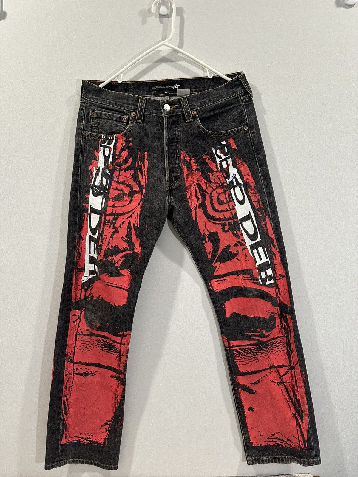 Sp5der Spider Worldwide Painted Moto Jeans Size US 32 / EU 48 - 1 Thumbnail