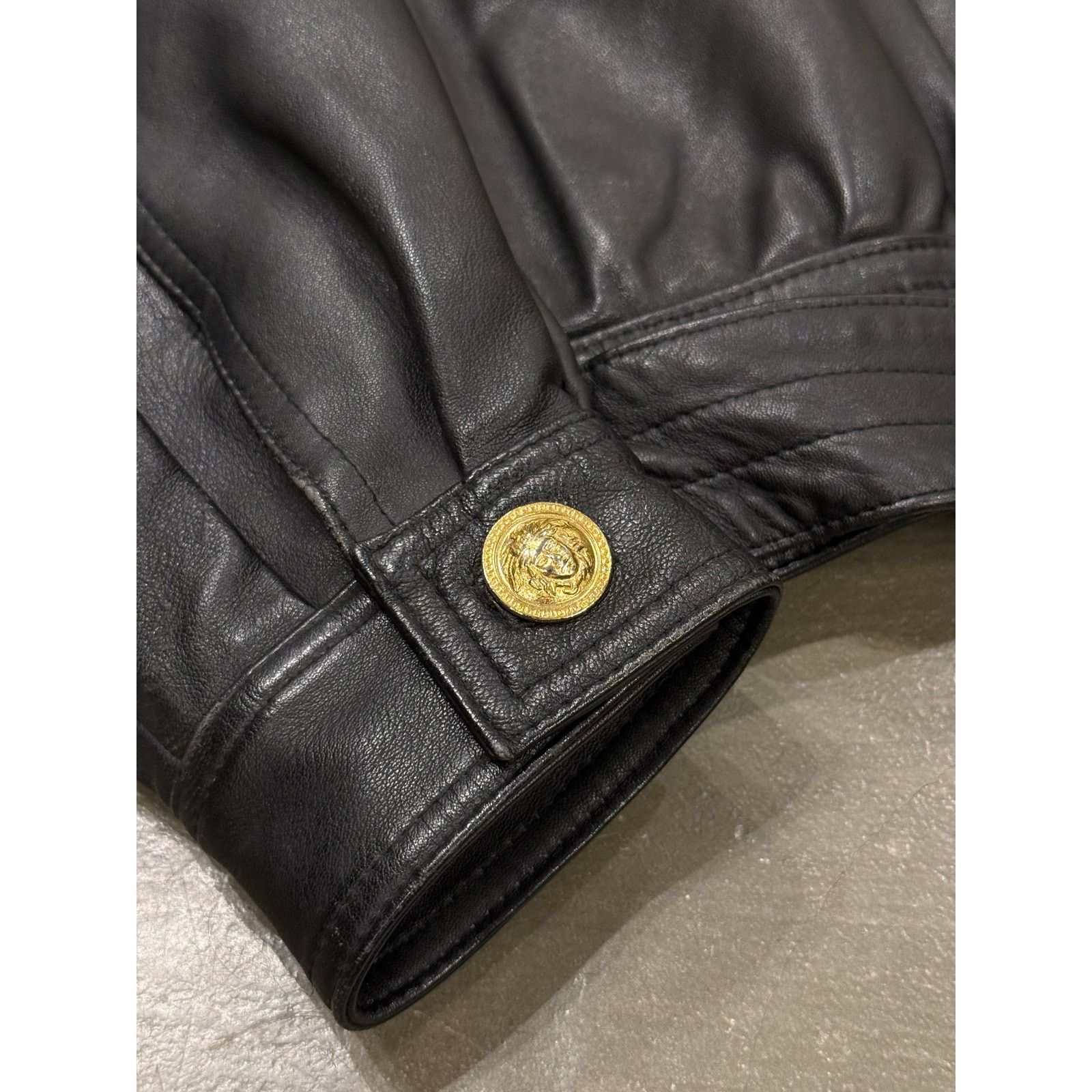 Versace 1990s Gianni Versace leather jacket with gold studs details Size US M / EU 48-50 / 2 - 4 Thumbnail