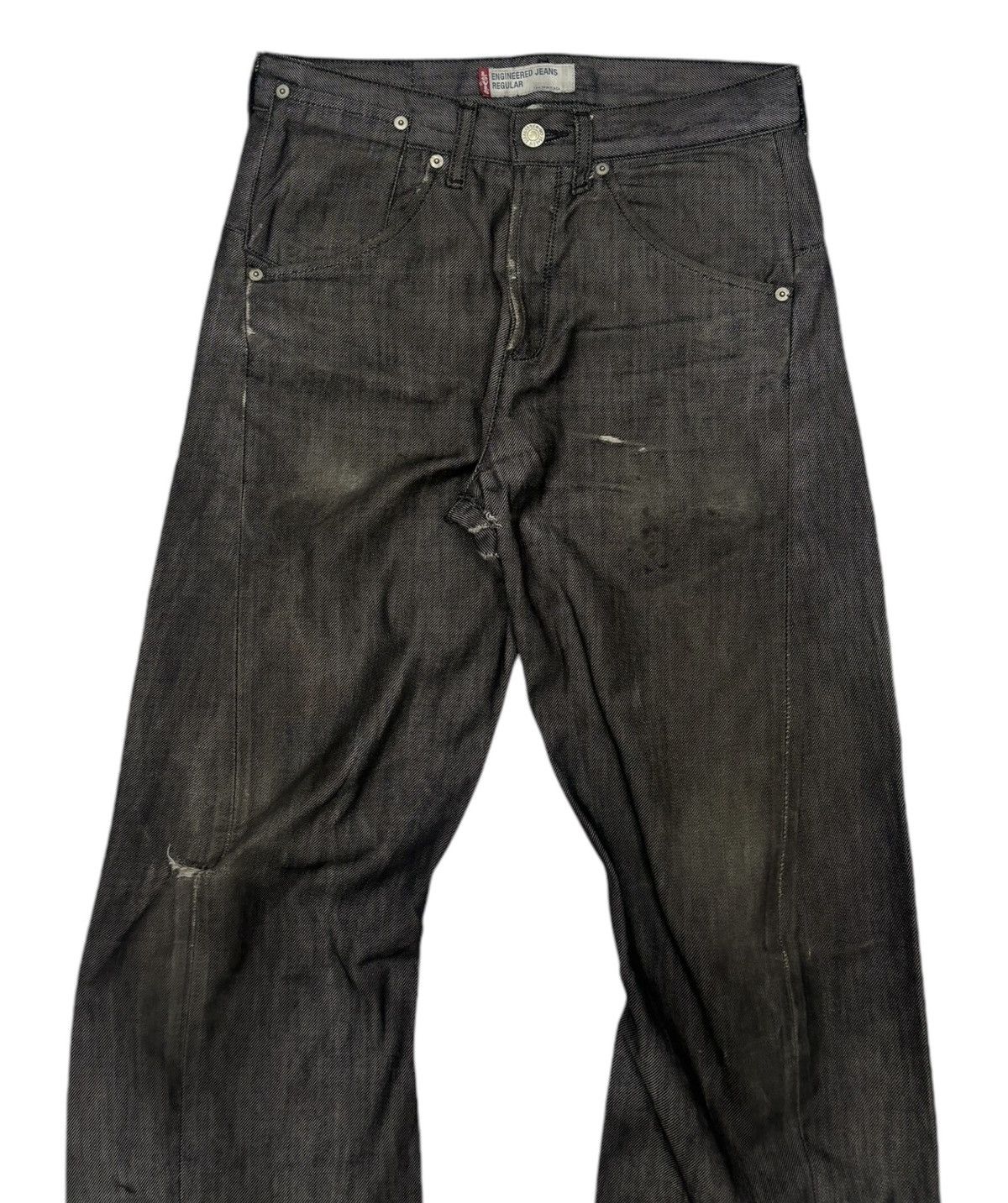Levi's Levi’s Engineered Curved Black Distressed Denim Jeans Loose Size US 30 / EU 46 - 5 Thumbnail