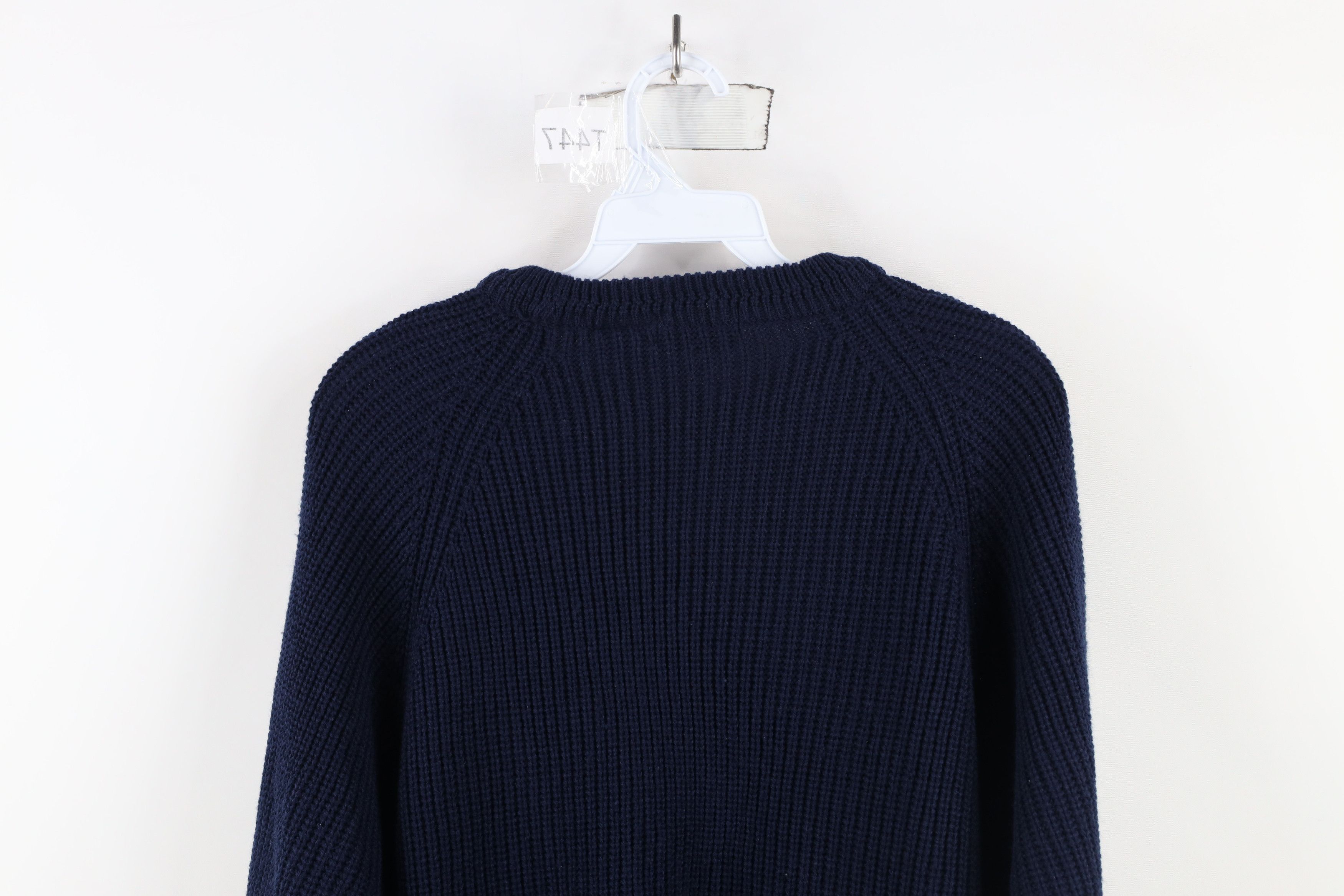 Vintage Vintage 90s Streetwear Ribbed Knit Crewneck Sweater Blue Size US L / EU 52-54 / 3 - 7 Thumbnail