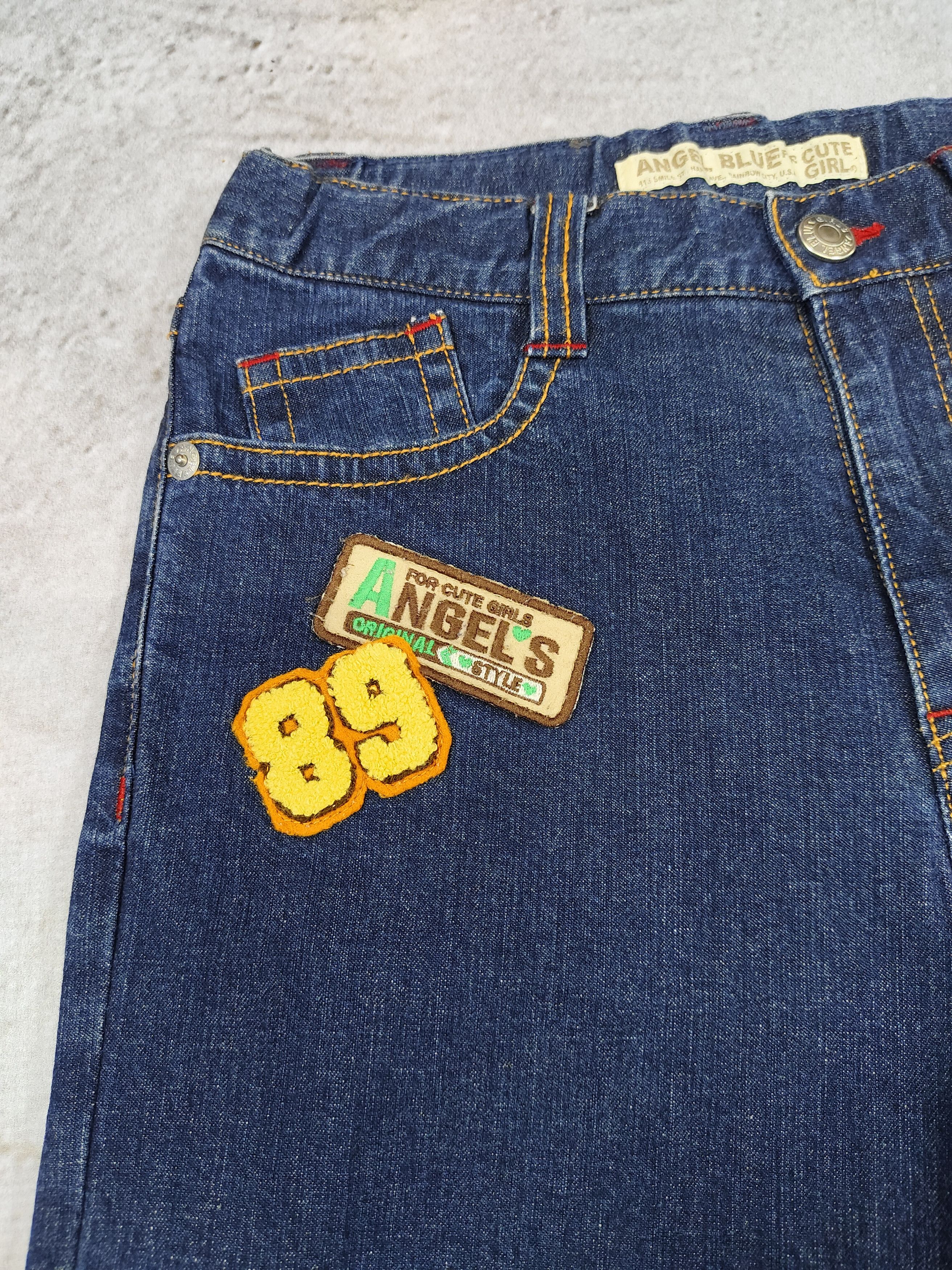 Angel Blue 00s Angel Blue❤️‍🔥Y2K Archive Cartoon Patch Plaid Hem Denim Size 30" / US 8 / IT 44 - 4 Thumbnail