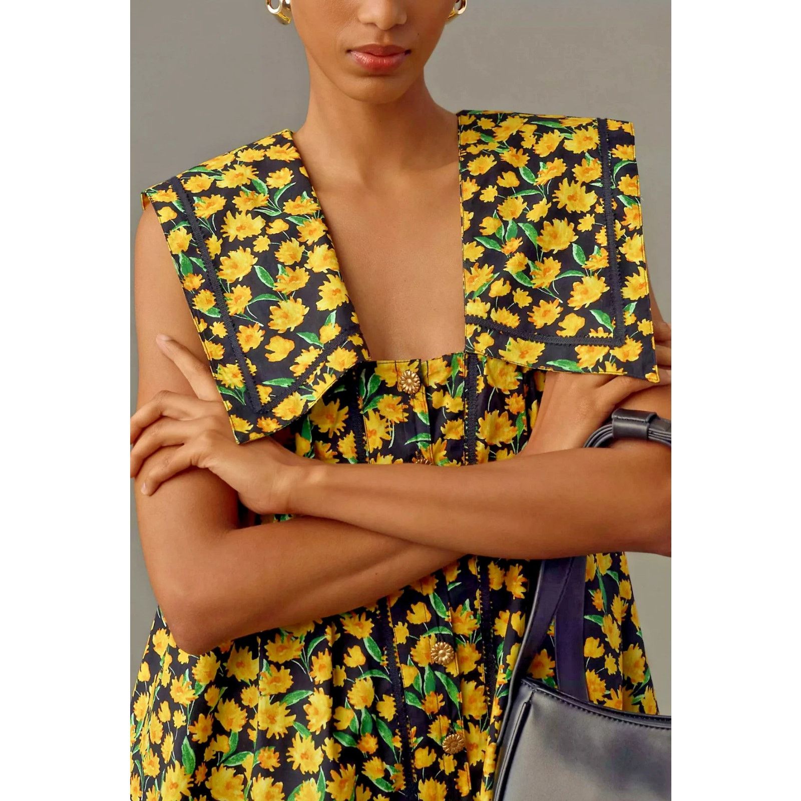 Anthropologie NWT Maeve Collared Poplin Swing Mini Dress Sz S Size S / US 4 / IT 40 - 4 Thumbnail