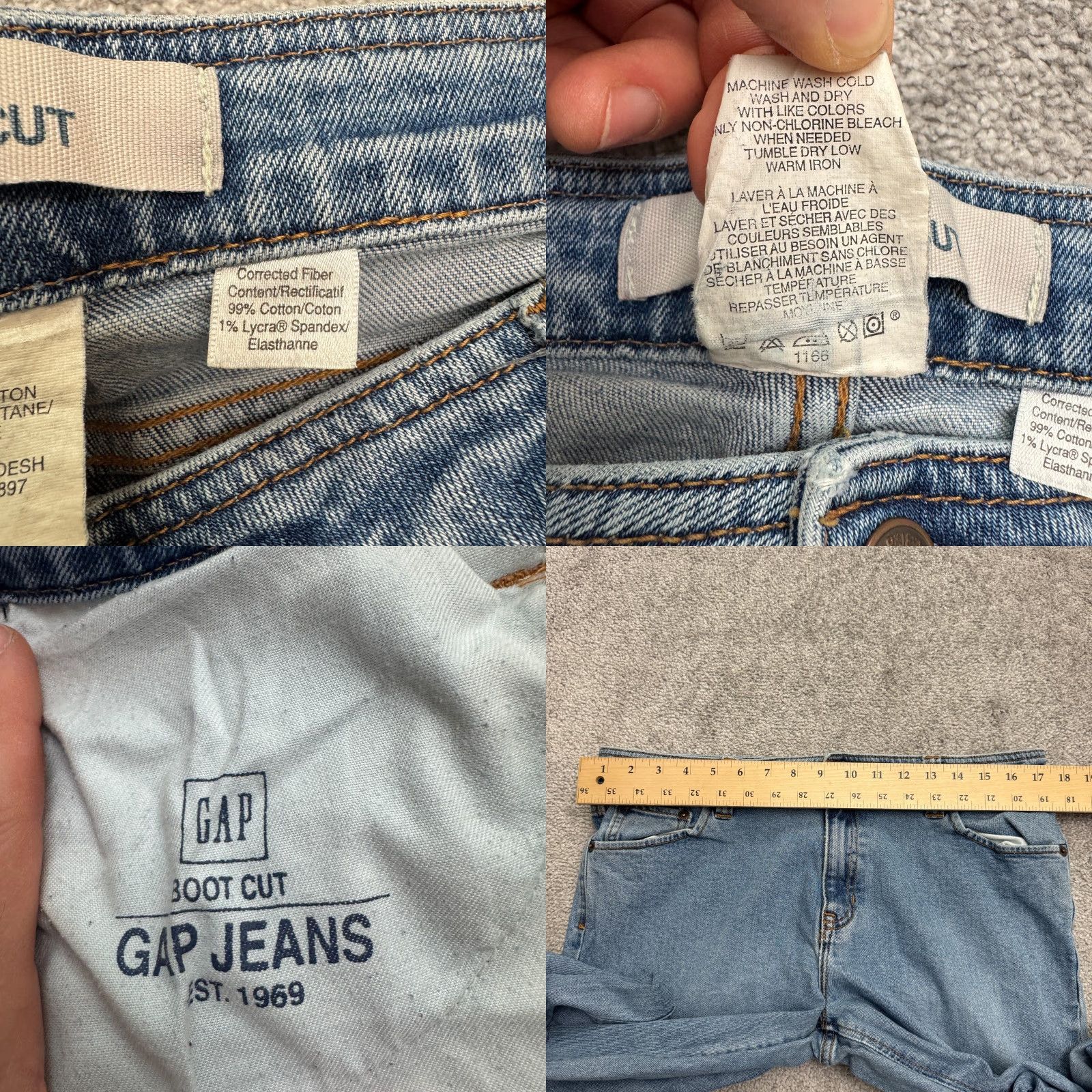 Gap Gap Jeans Womens Bootcut 34x29 Blue Medium Wash Mid Rise Y2K Casual 34in Waist 29in Inseam Regular Fit Denim Jeans Girls Women Size 38" / US 16 / IT 52 - 8 Thumbnail