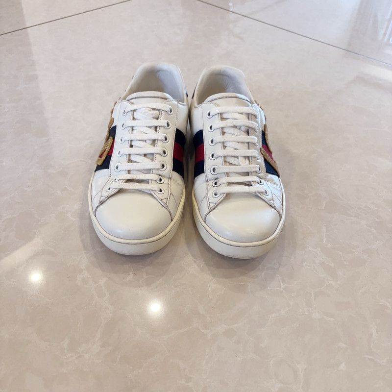 Gucci Gucci Ace Embroidered Love Sneakers - Size US 6.5 / EU 39-40 - 2 Thumbnail