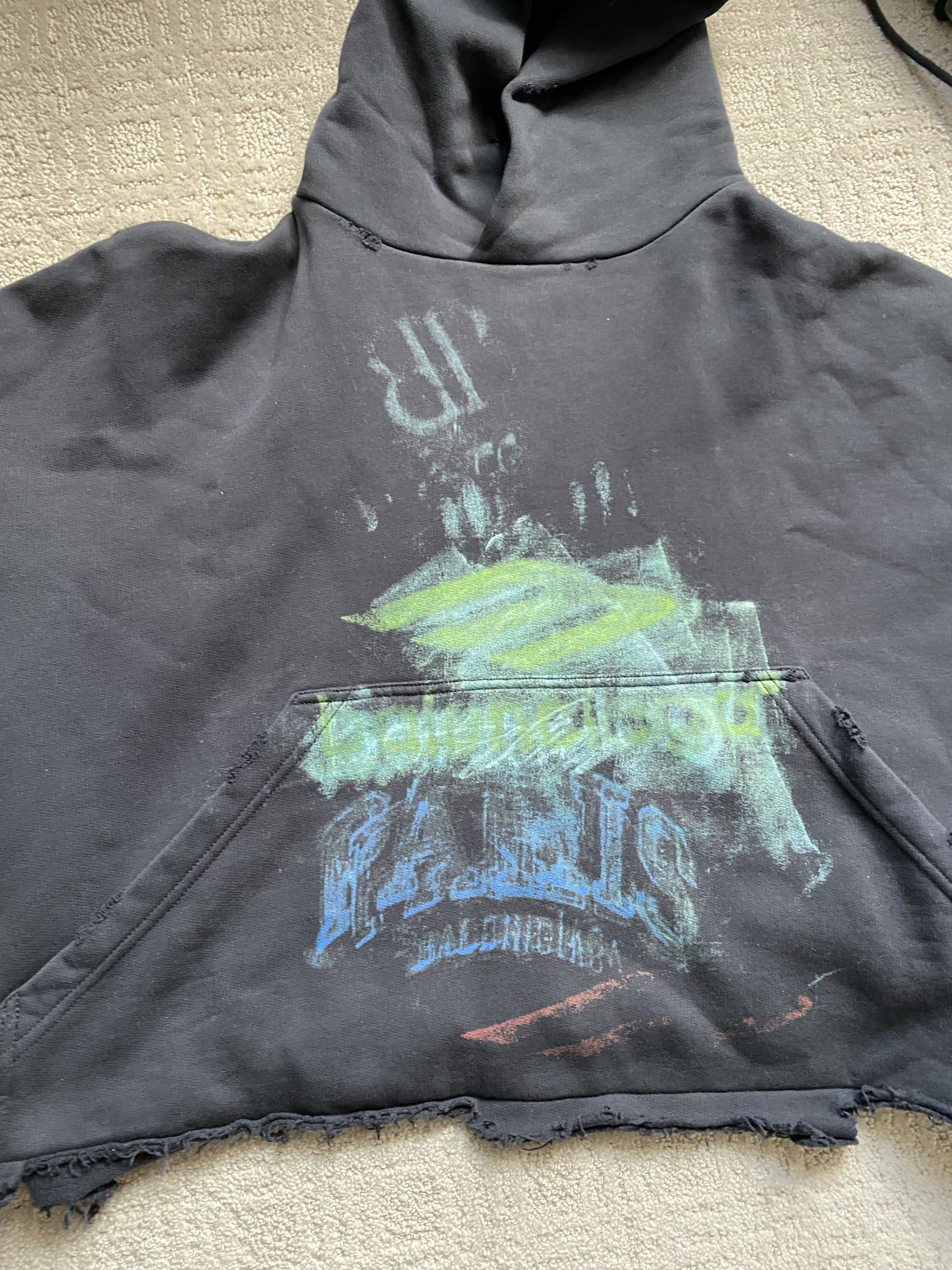 Balenciaga DIY Imprint Cropped Hoodie Size US XS / EU 42 / 0 - 2 Thumbnail