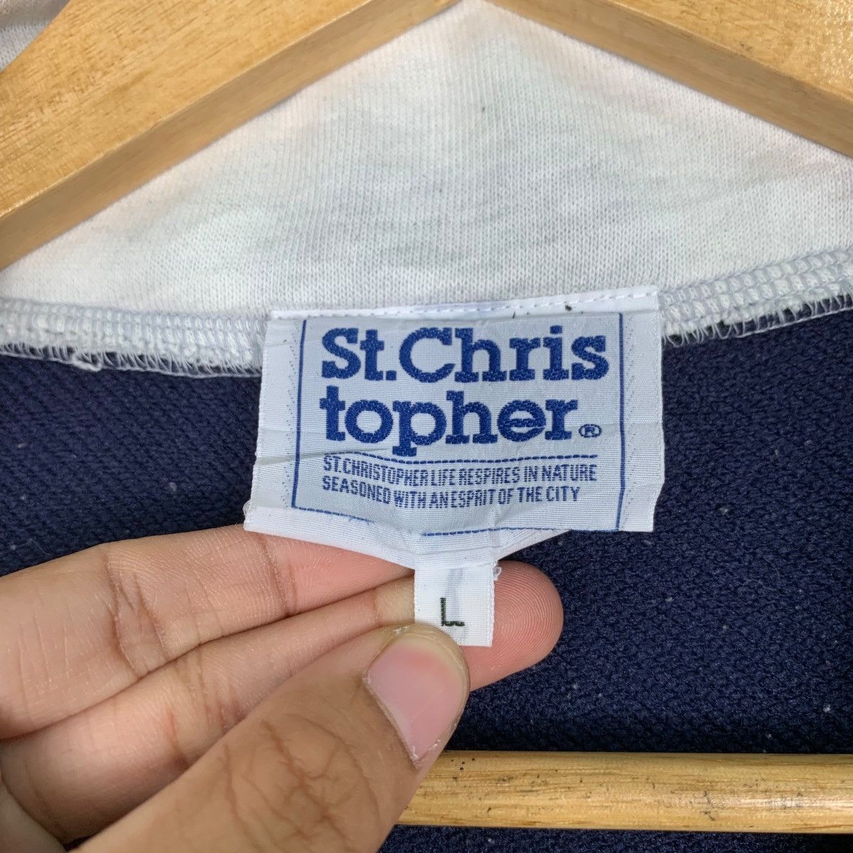 Vintage ST. CHRISTOPHER Embroidery Logo Half Zip Sweater #0960-C43 Size US L / EU 52-54 / 3 - 15 Thumbnail