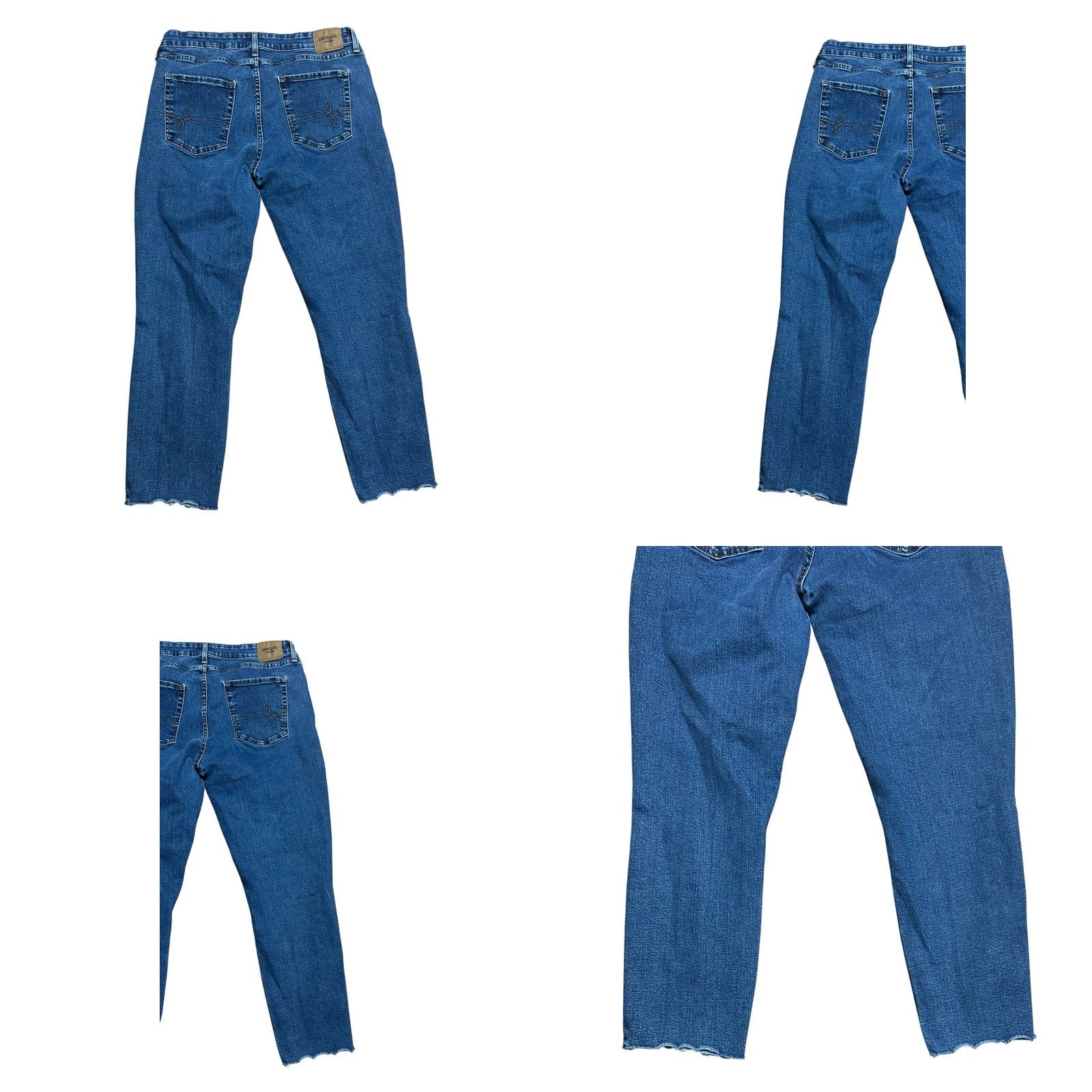 Denizen VINTAGE Denizen Levis Jeans Womens 14 Blue Modern Slim Frayed Crop Stretch Denim Pants Size 36" / US 14 / IT 50 - 9 Thumbnail