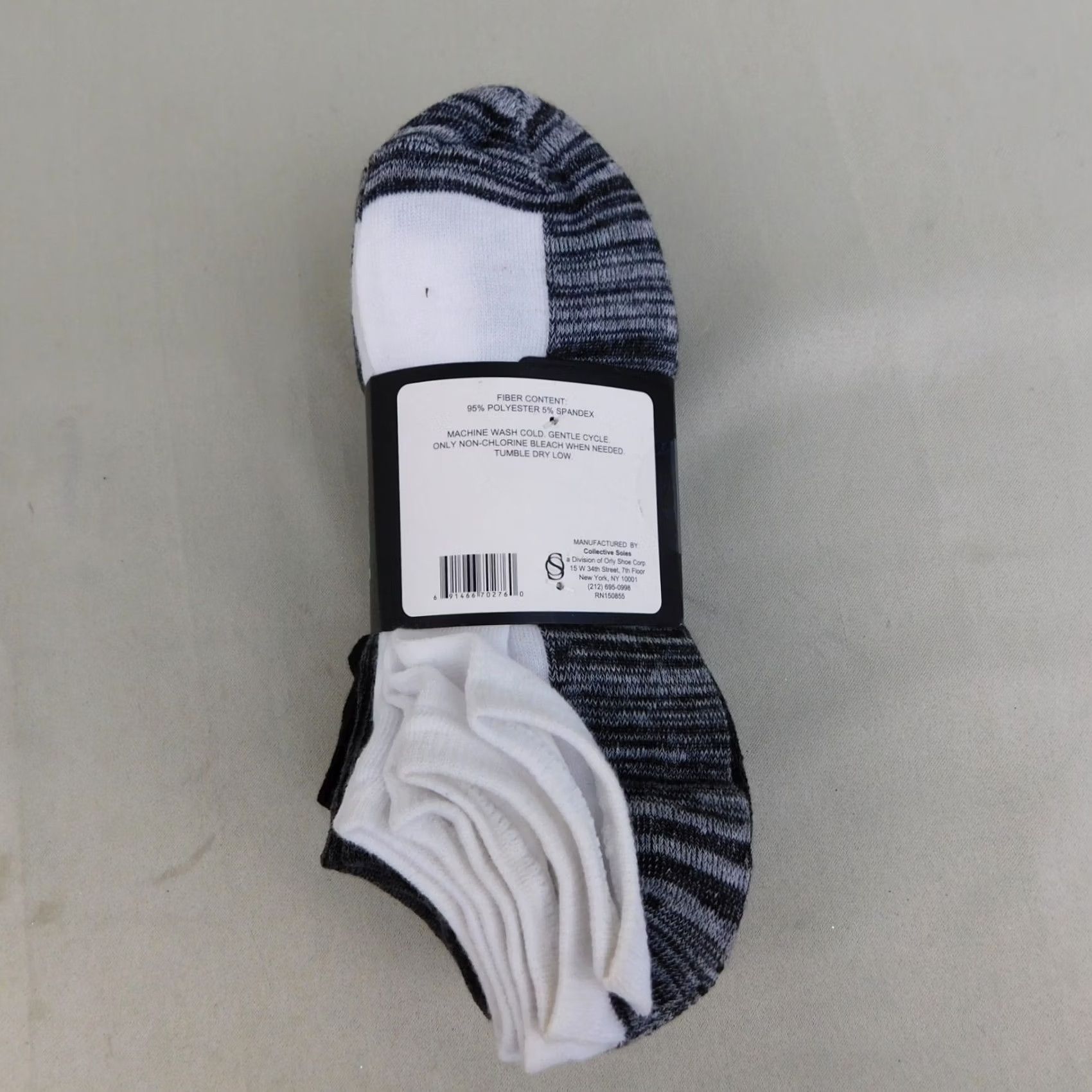 Vintage Men's Socks - Low Cut, 6-12, Black, 10 Pairs, Athletic, Lightweight, Machine Washable, Full Toe, Unbranded, 95% Polyester, 5% Spandex Size ONE SIZE - 3 Thumbnail