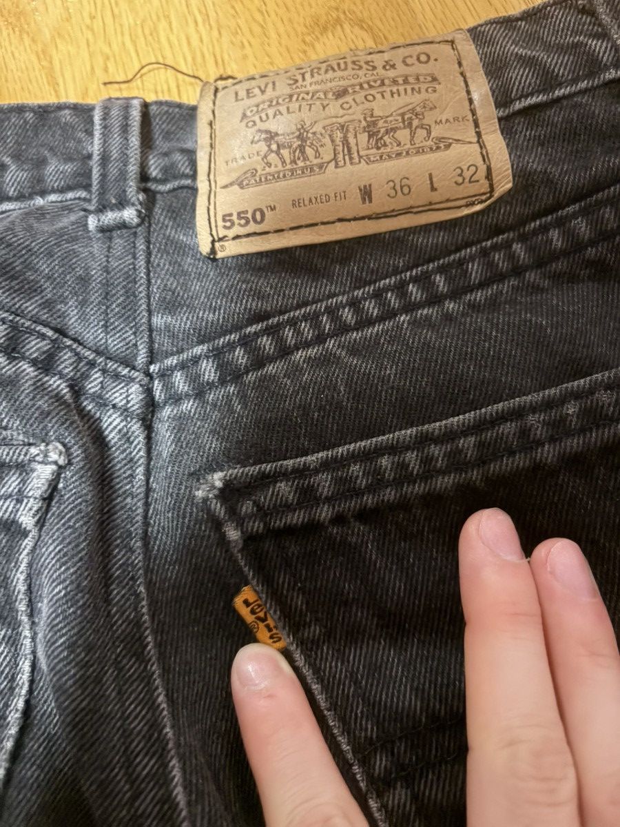 Levi's Orange Tab 550 Washed Black Size US 29 - 3 Thumbnail