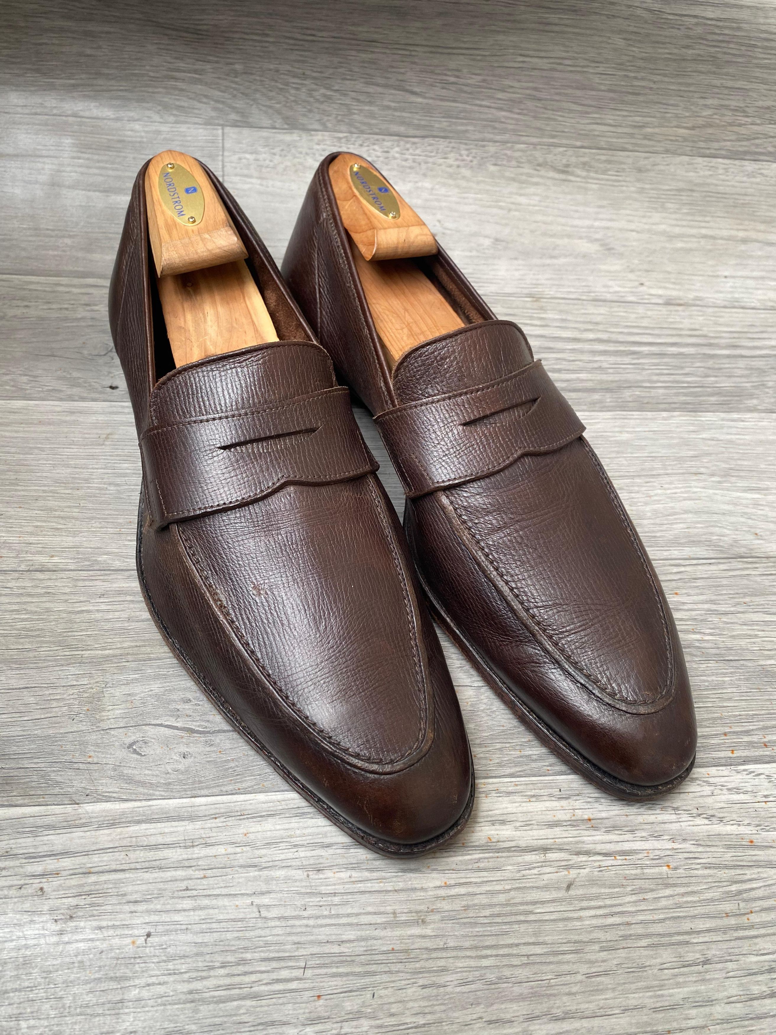 Crockett & Jones Crockett&Jones Brown Grain Leather Penny Loafers Sz US 10.5E Size US 10.5 / EU 43-44 - 9 Thumbnail