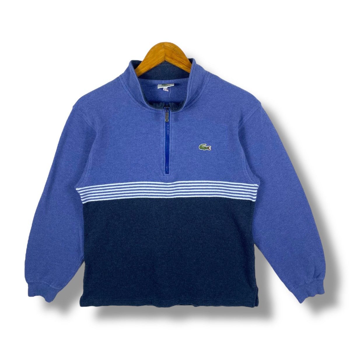 Lacoste Vintage 90's LACOSTE Half Zipper Pullover Sweatshirt Size 2 Size US M / EU 48-50 / 2 - 1 Thumbnail