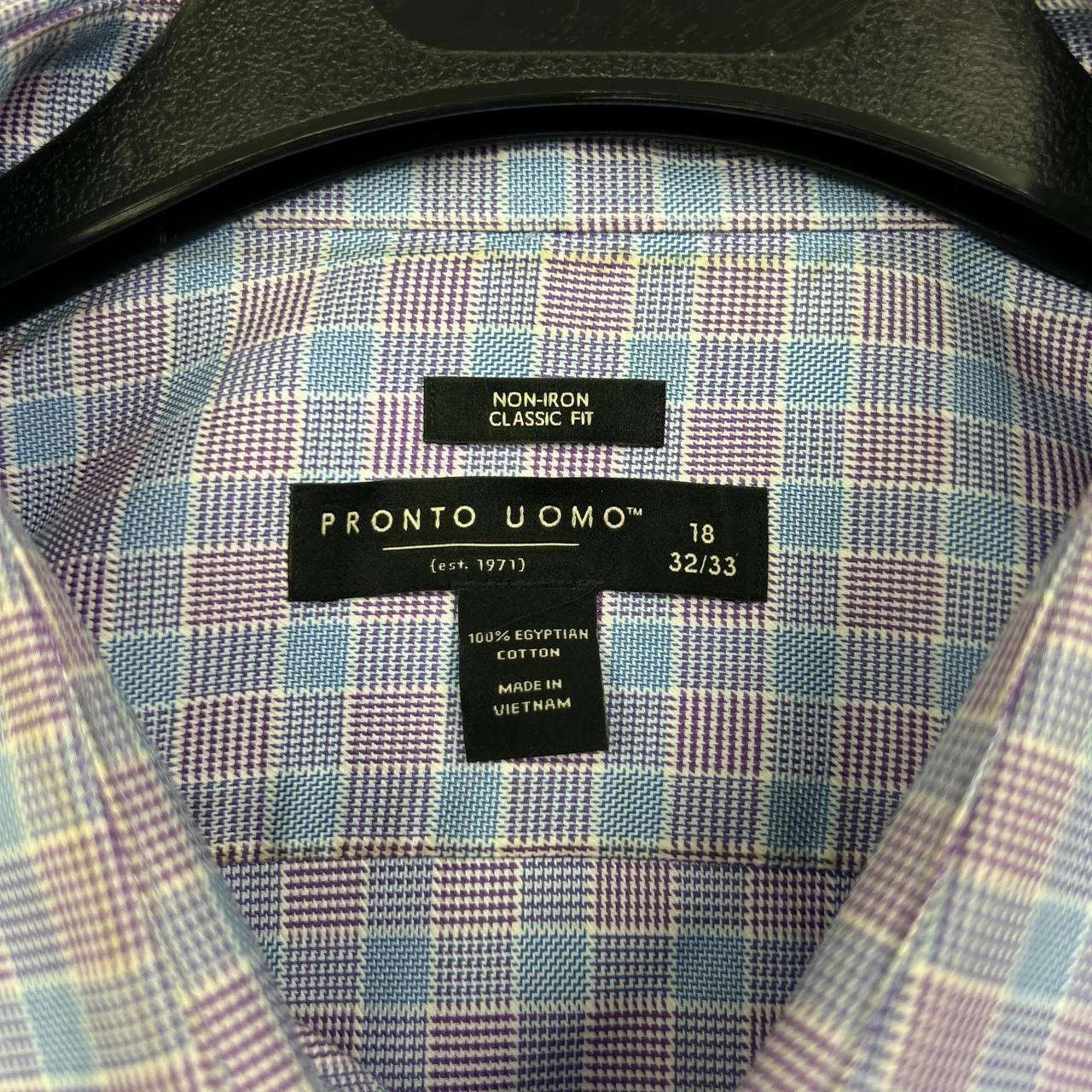 Pronto Uomo Pronto Uomo Button Up Shirt Men 18 Plaid Collared Cotton Size US M / EU 48-50 / 2 - 5 Thumbnail