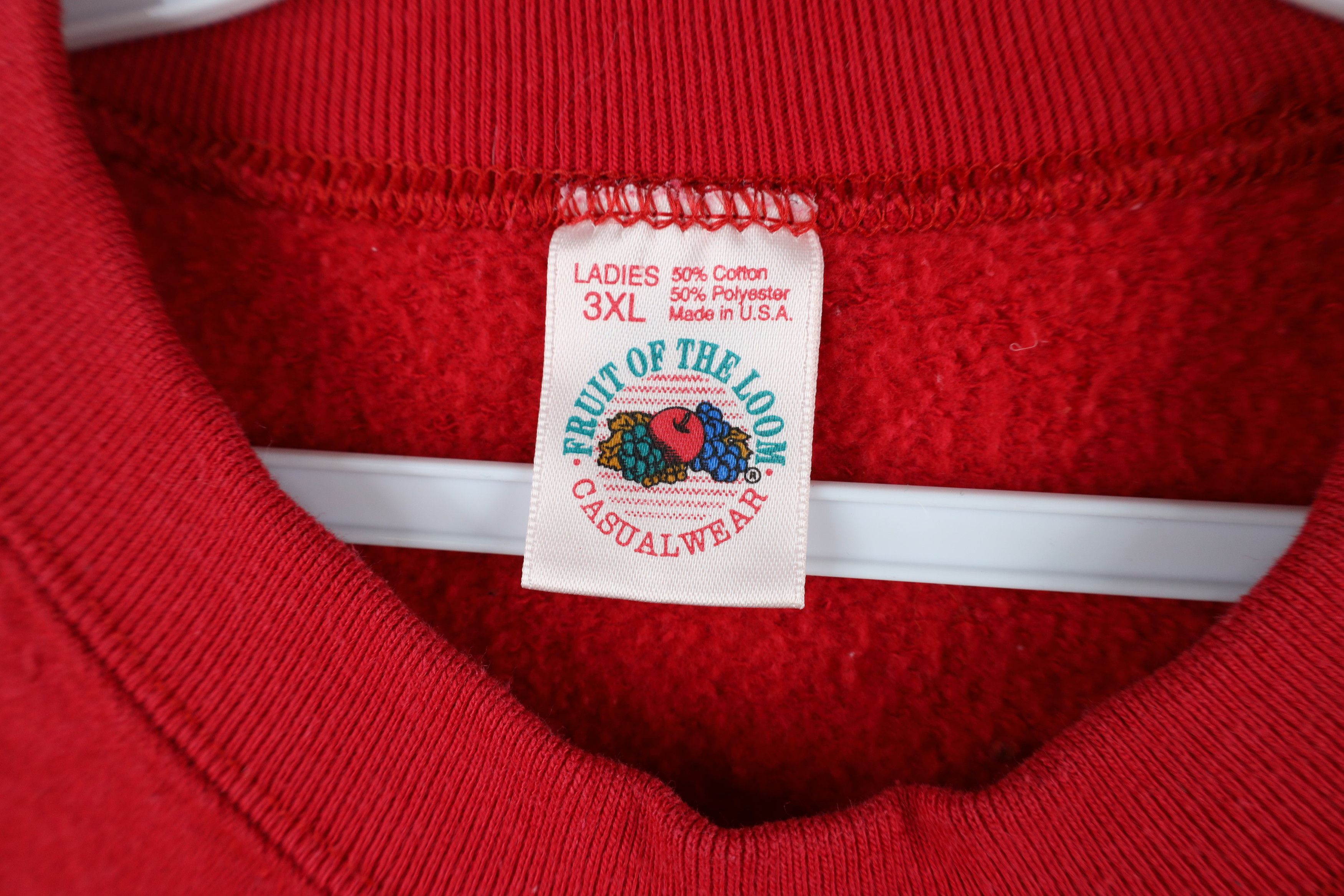 Vintage Vintage 90s Streetwear Blank Crewneck Sweatshirt Red USA Size US XXL / EU 58 / 5 - 5 Thumbnail