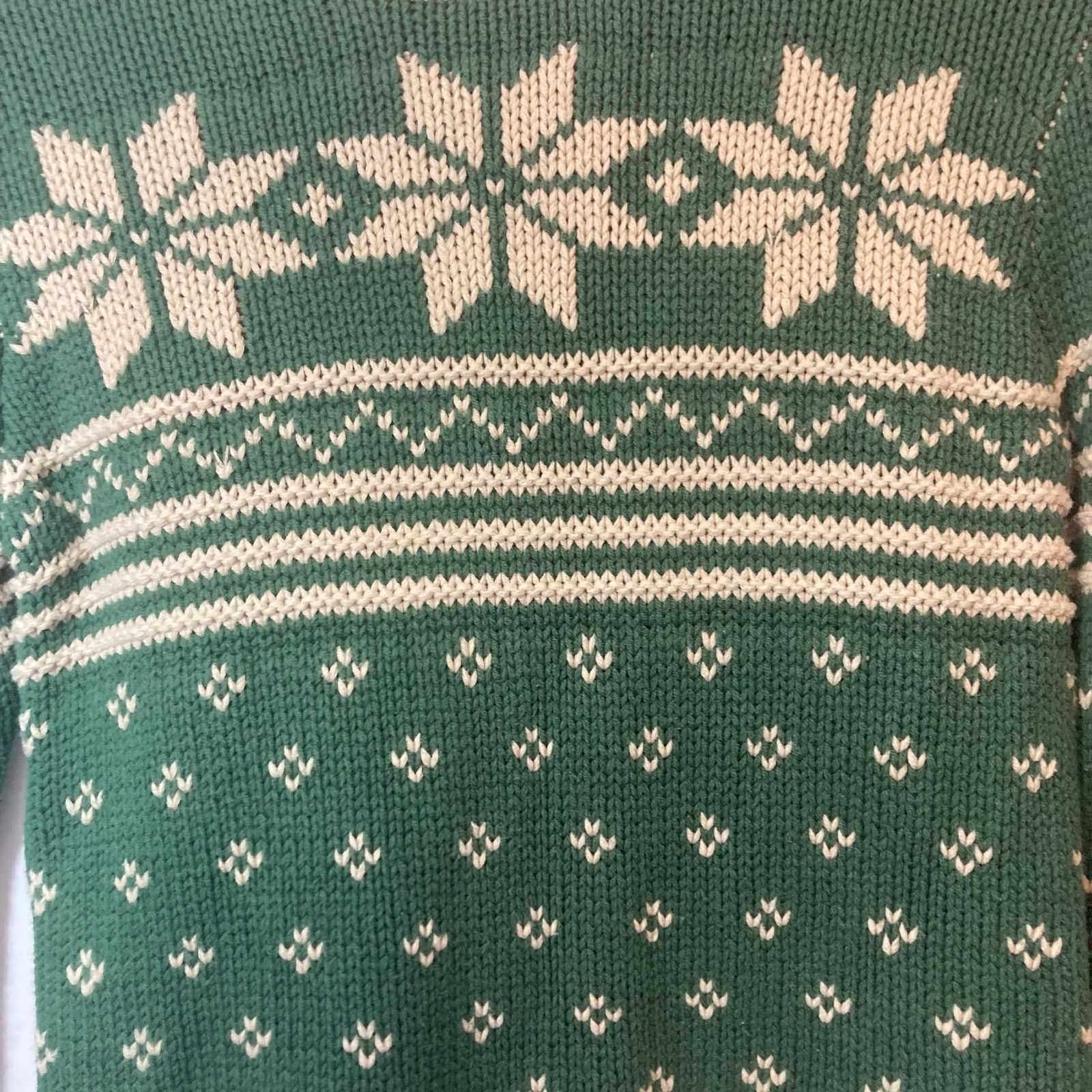 Urban Outfitters Urban Outfitters Knit Fair Isle Green White Holiday Sweater Size XS / US 0-2 / IT 36-38 - 6 Thumbnail
