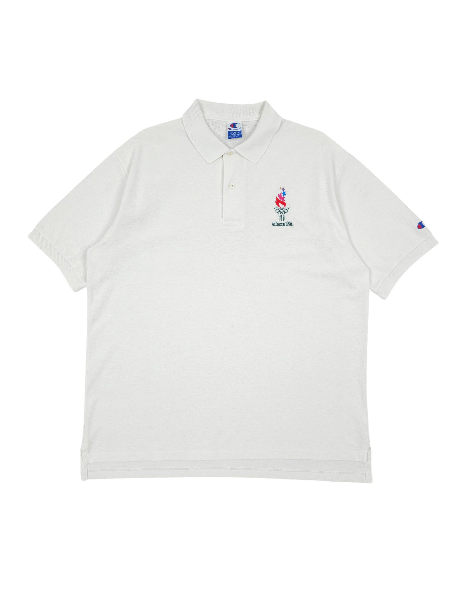 Other 💎 Vintage 1996 Atlanta Olympics White Champion Polo Shirt Size US XL / EU 56 / 4 - 1 Thumbnail