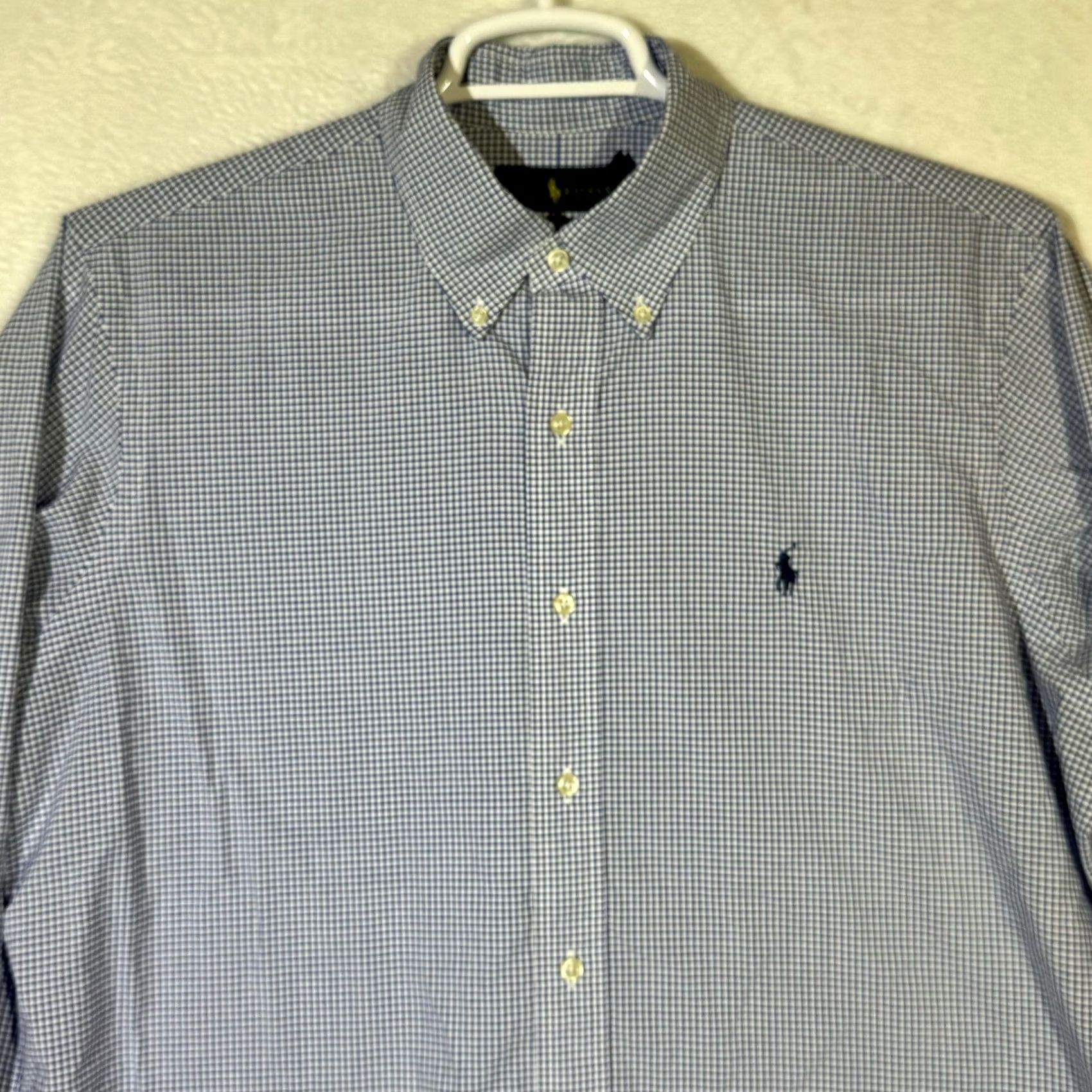 Ralph Lauren Ralph Lauren Shirt Mens XL Blue White Gingham Button Down Long Sleeve Stretch Size US L / EU 52-54 / 3 - 4 Thumbnail