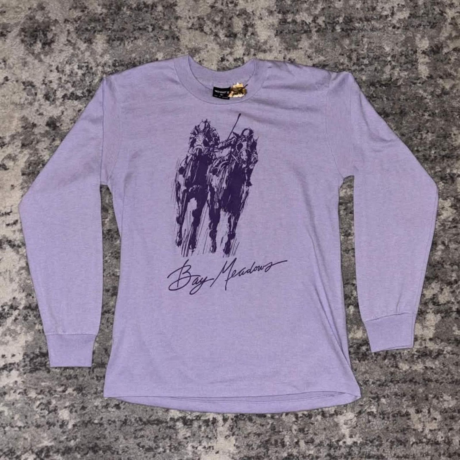 Vintage Vintage 80s Bay Meadows Horse Racing Long Sleeve Shirt Size M / US 6-8 / IT 42-44 - 1 Thumbnail