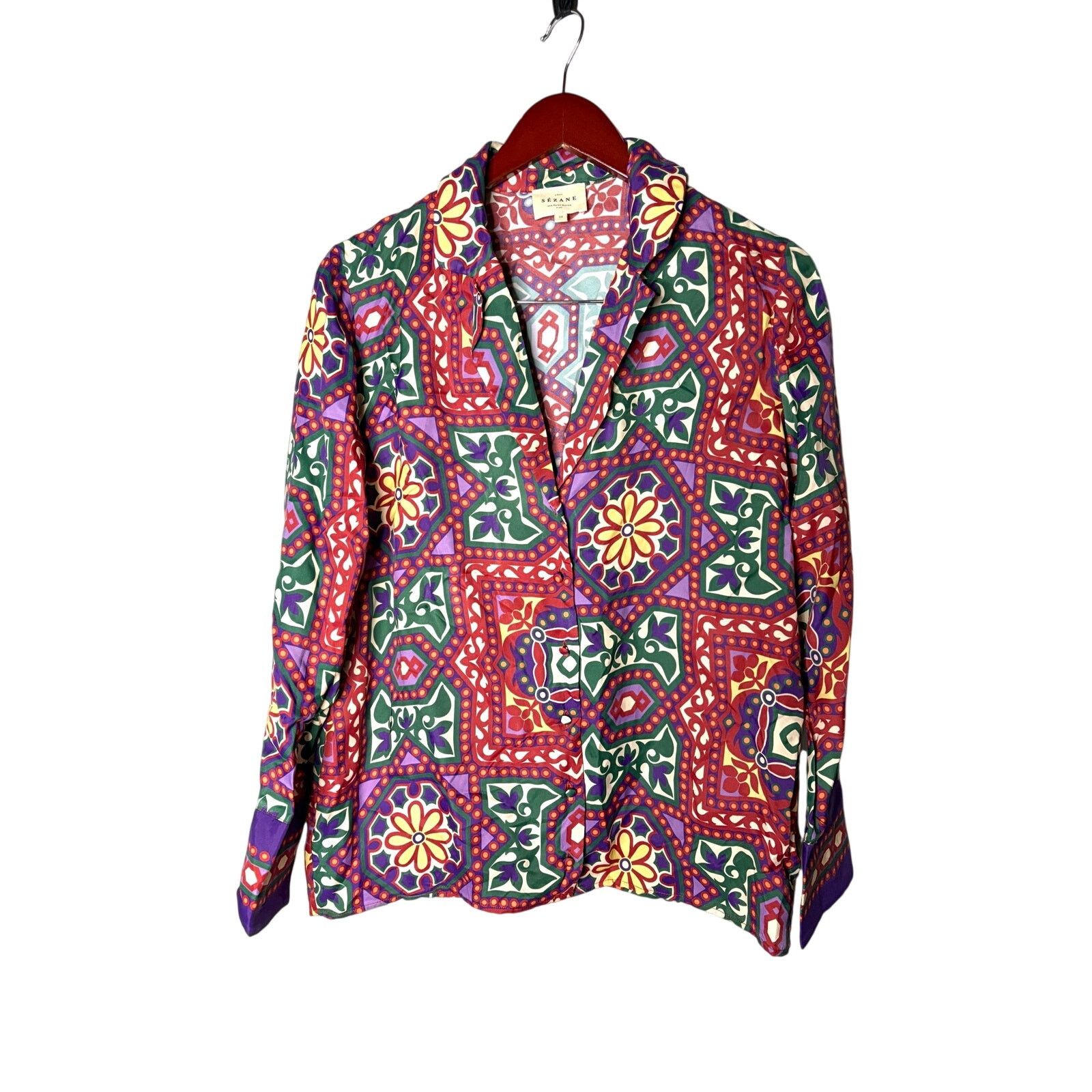 Sezane Sezane twisted print button down blouse sz FR 38 US 6 Size M / US 6-8 / IT 42-44 - 2 Thumbnail