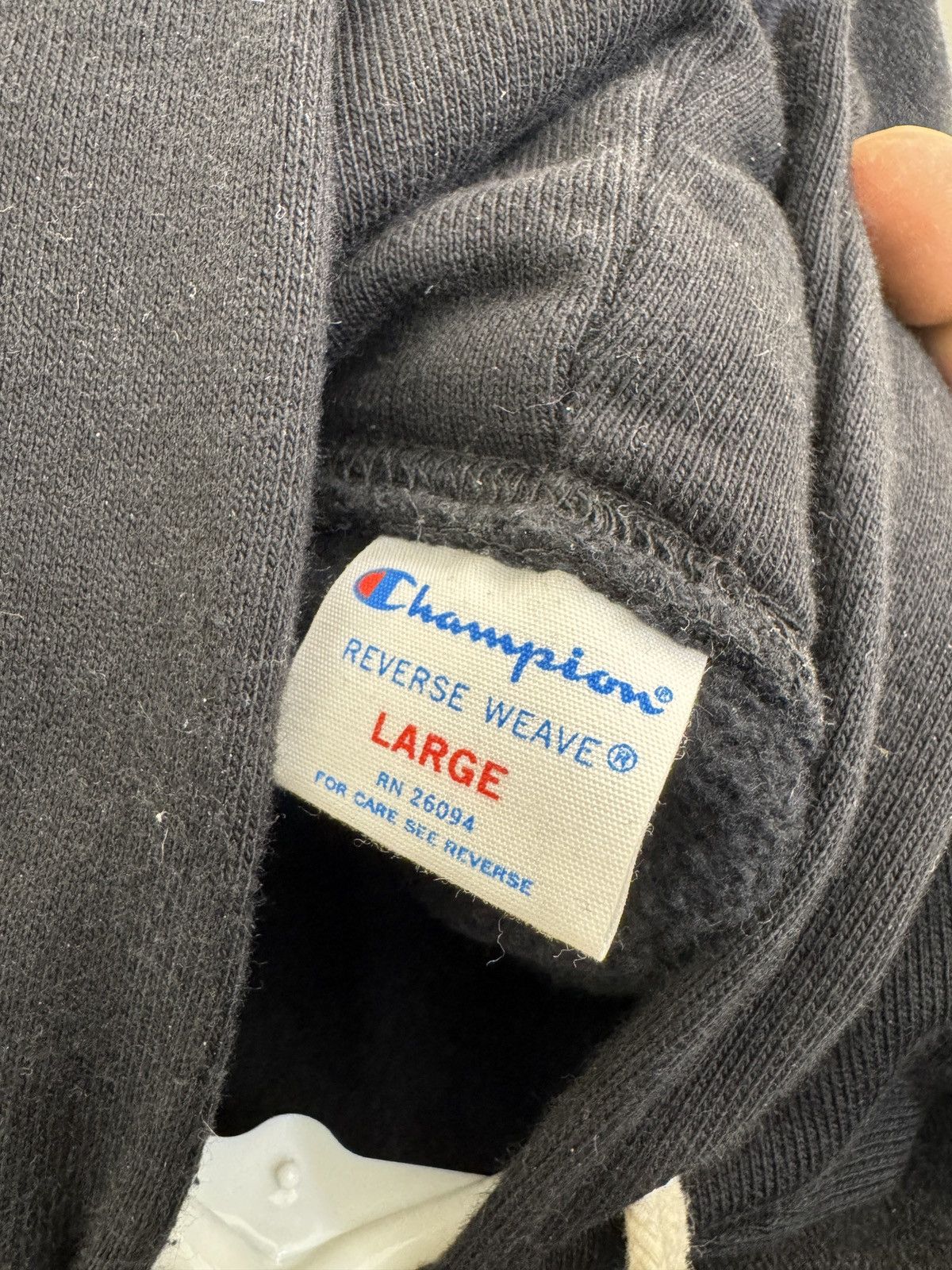 Champion VTG Champion Reverse Weave Hoodie Black Women's Large Size L / US 10 / IT 46 - 4 Thumbnail