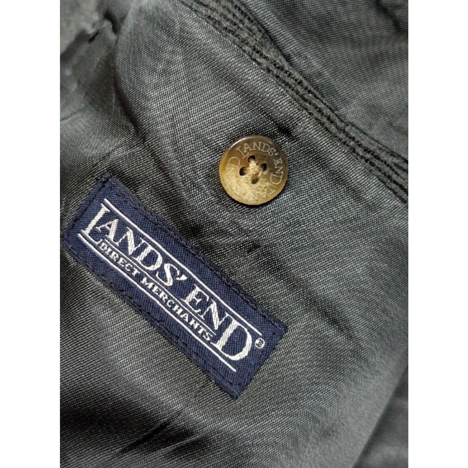 Lands' End VINTAGE Lands End Blazer Shirt Mens 42R Gray Knit Cashmere Cotton Wool USA Made 3-Button Notch Lapel Ribbed 90s Size US XL / EU 56 / 4 - 5 Thumbnail