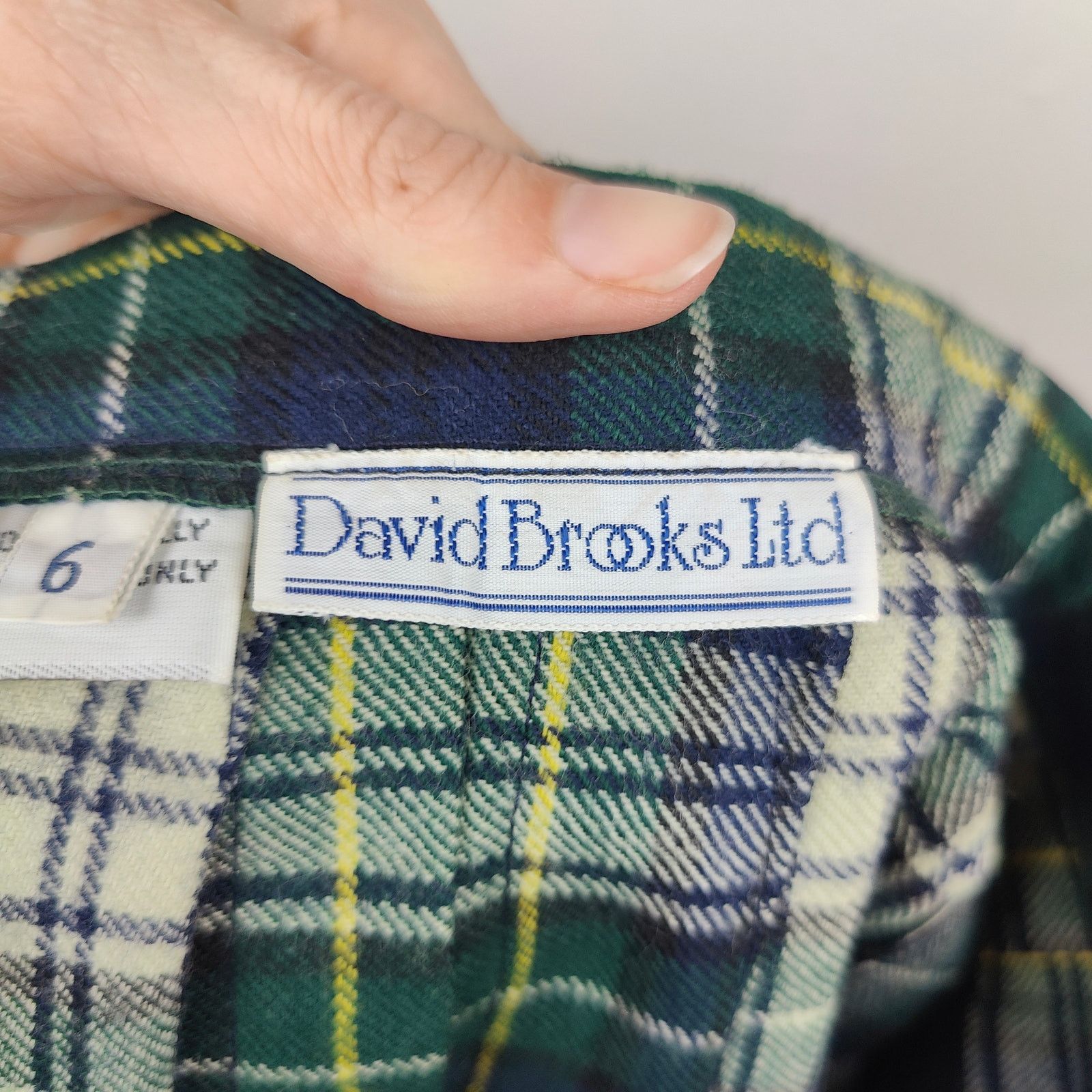 Other Vintage David Brooks Ltd Wool Skirt Womens 6 Green Blue Size 28" / US 6 / IT 42 - 7 Thumbnail