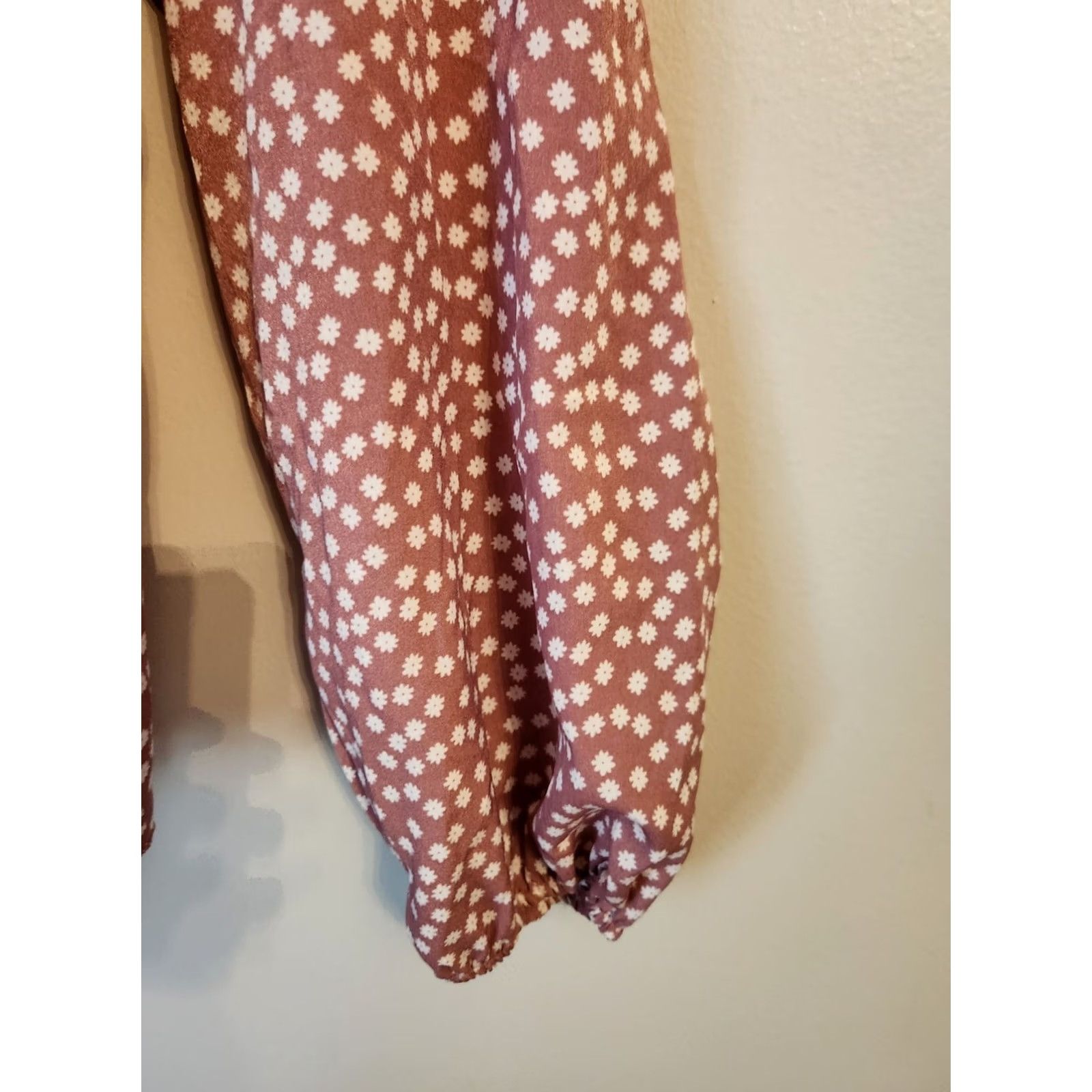 Shein Shein Curve Mauve Daisy Floral Tie Front Top 3X Size XXL / US 16-18 / IT 52-54 - 4 Thumbnail