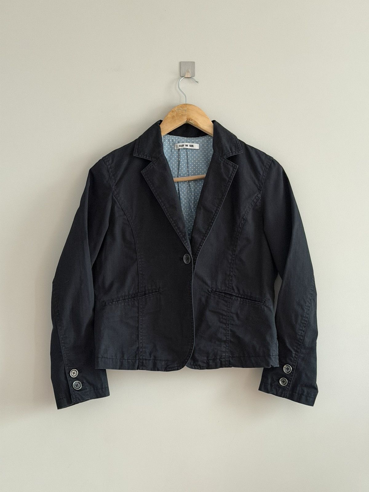 Japanese Brand Vintage Clef de Sol Cropped Black Blazer Size S / US 4 / IT 40 - 1 Thumbnail