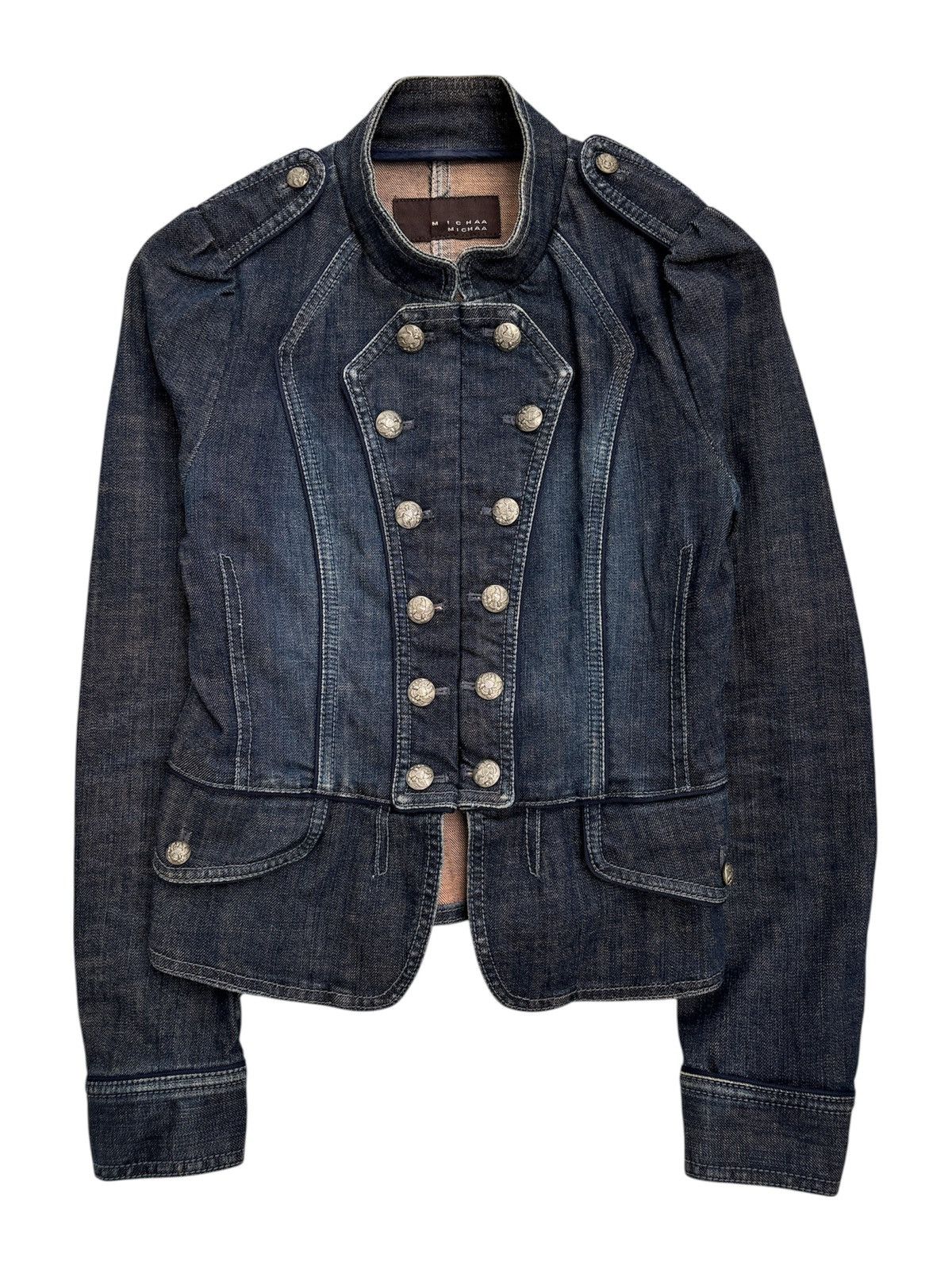 Le Grande Bleu (L.G.B.) Crop Napoleon Denim Jacket Size US XS / EU 42 / 0 - 1 Thumbnail