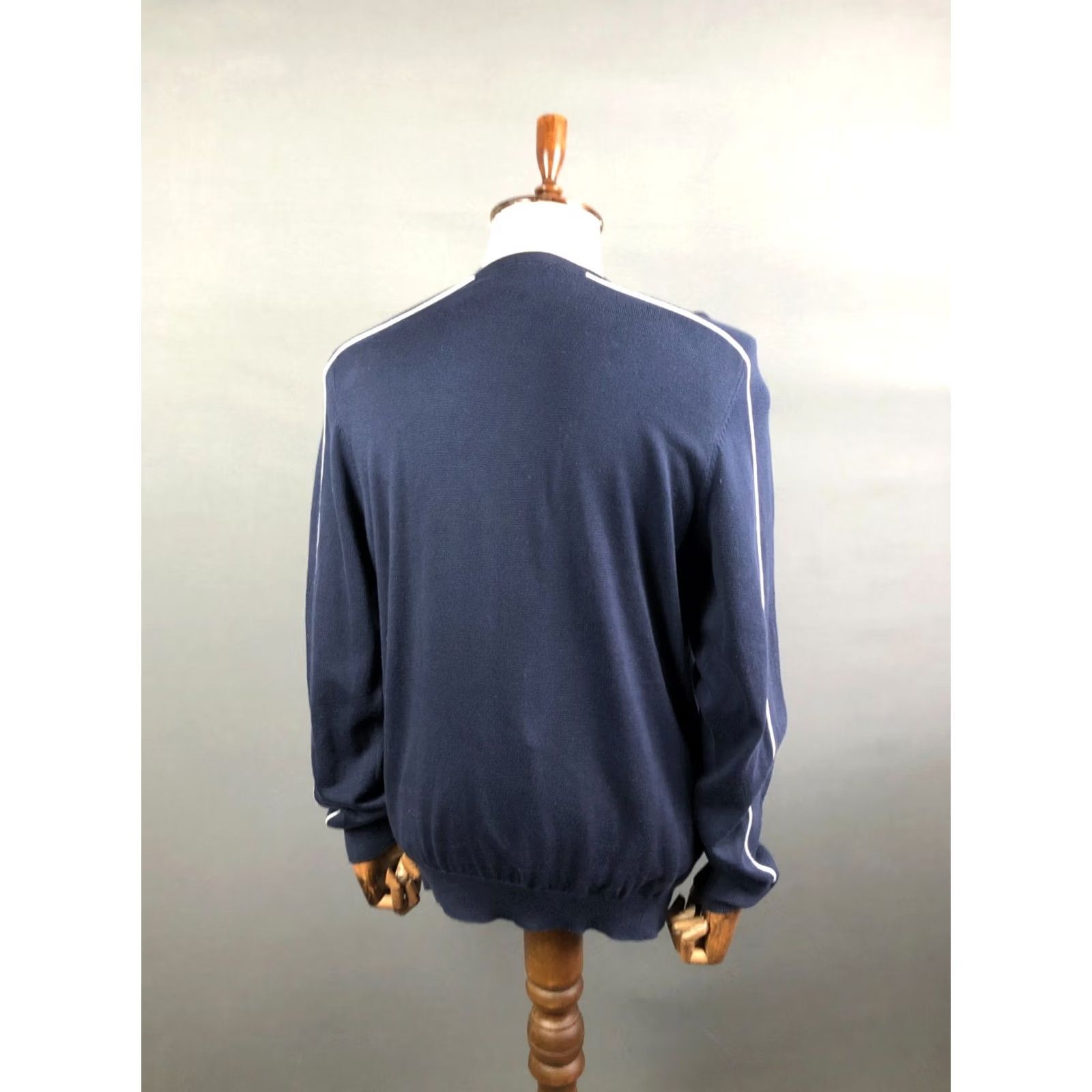 Lacoste Lacoste Sweatshirt Blue Cotton XL Pullover Men V-Neck Logo Embroidered Jumper Jersey Knit Long Sleeve" Size US XL / EU 56 / 4 - 3 Thumbnail