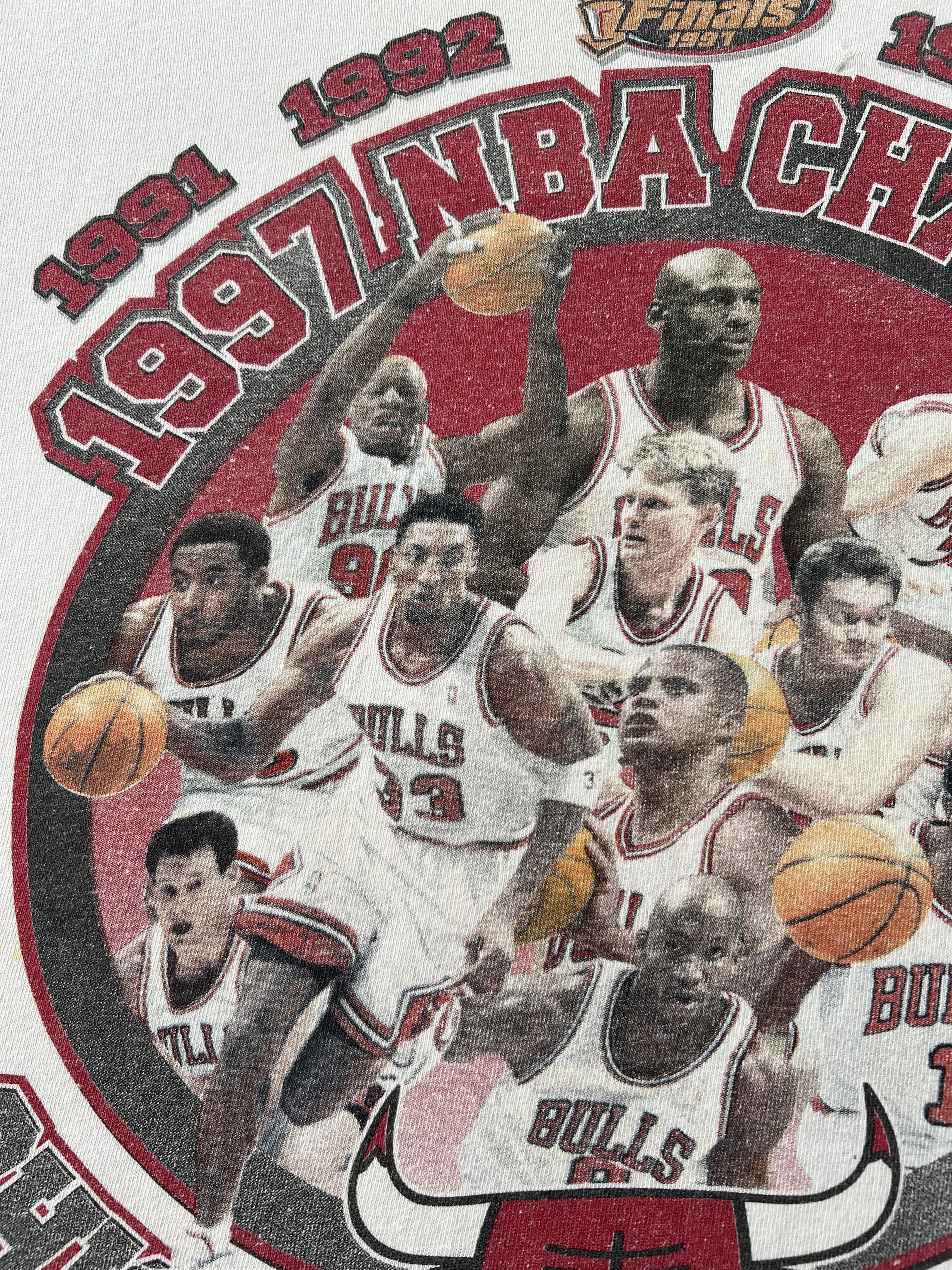 NBA Vintage 1997 Chicago Bulls NBA Finals Champs Starter T-shirt Size US M / EU 48-50 / 2 - 4 Thumbnail