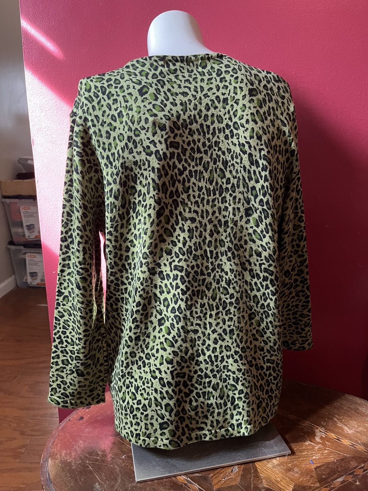 Other White Stag Women's Green Leopard Sweater Medium NWT Size M / US 6-8 / IT 42-44 - 2 Thumbnail