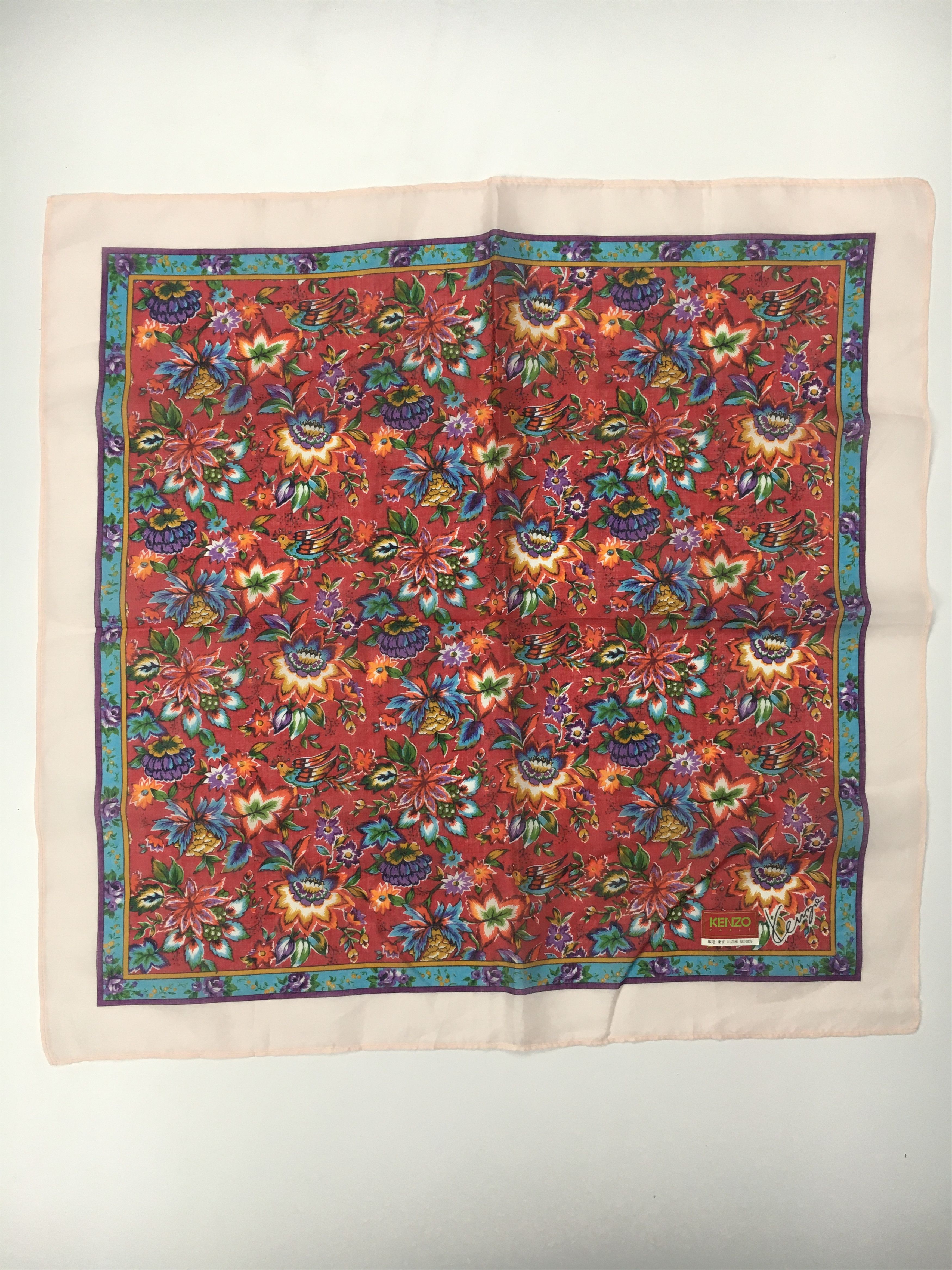 Kenzo Vtg Kenzo Floral Handkerchief Neckerchief Bandana HKC0009 Size ONE SIZE - 3 Thumbnail