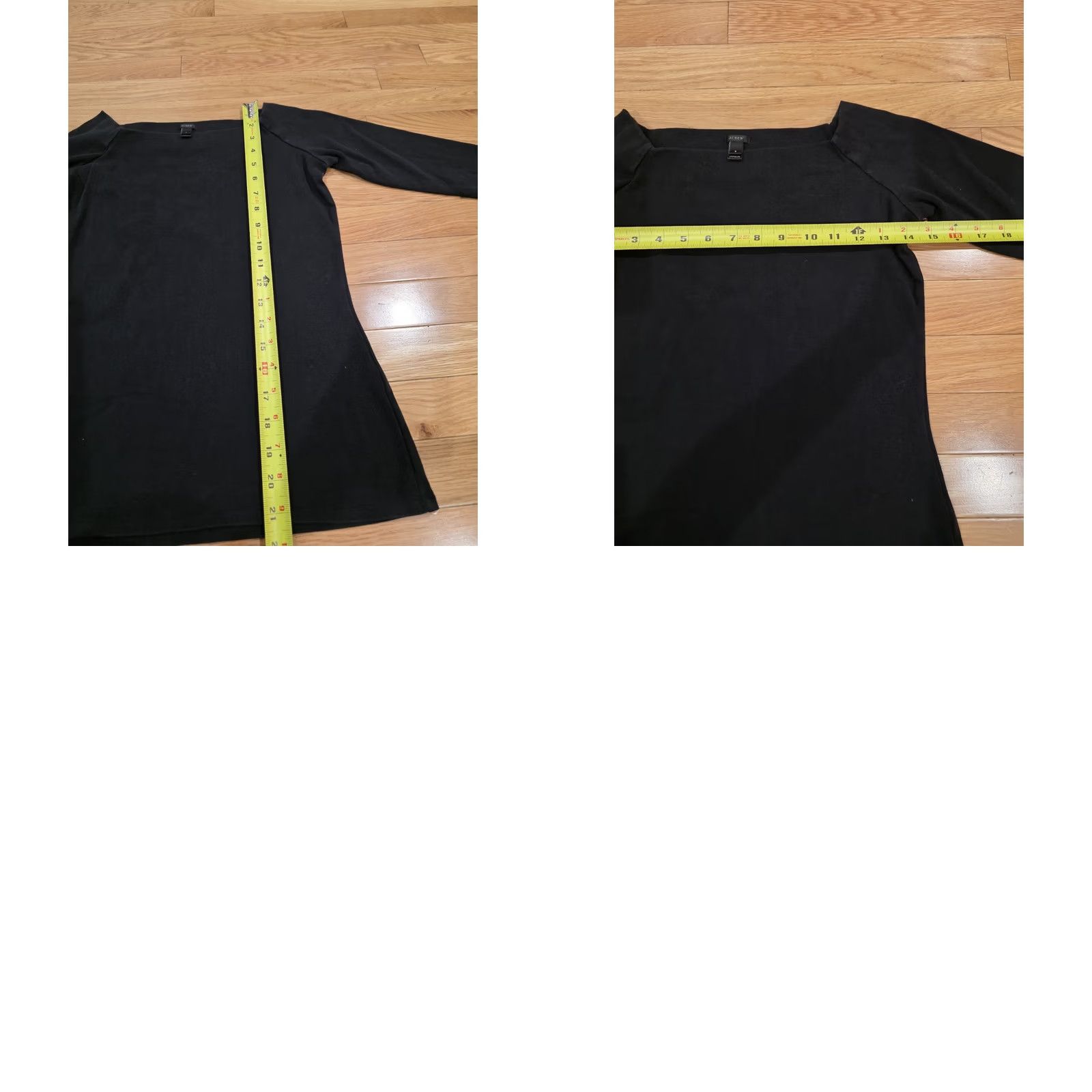 J.Crew J.CREW Long Sleeve Top Cotton Black Crew Neck S Small Women Square Neck Dark Black (Pre-owned) Size S / US 4 / IT 40 - 8 Thumbnail