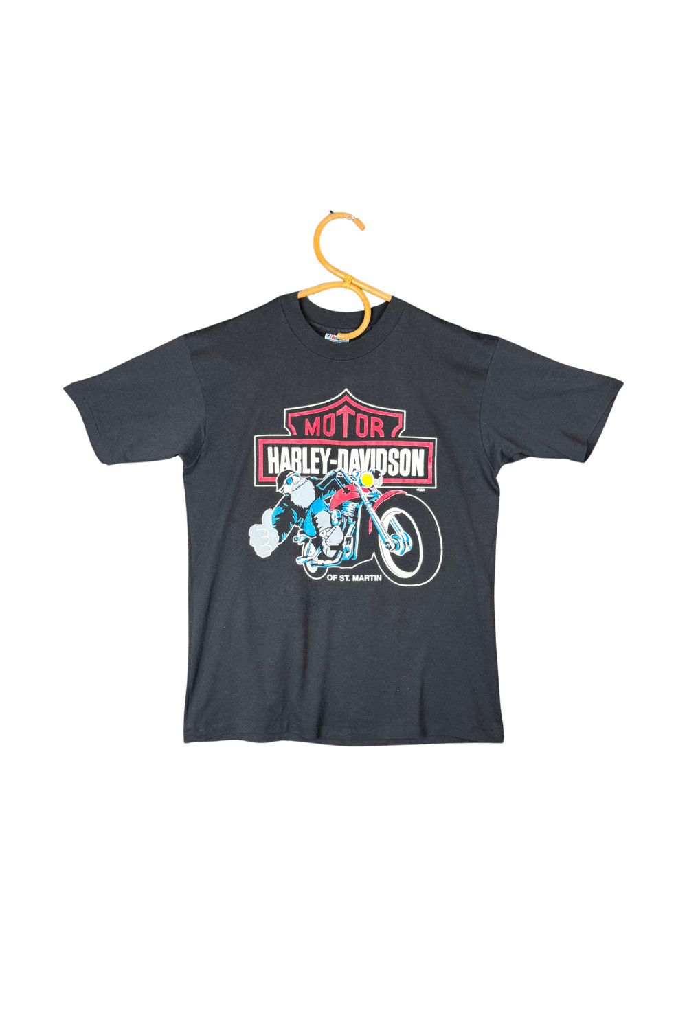 Harley Davidson Late 80s Harley-Davidson St Maarten Biker Tee USA Single Size US M / EU 48-50 / 2 - 1 Thumbnail