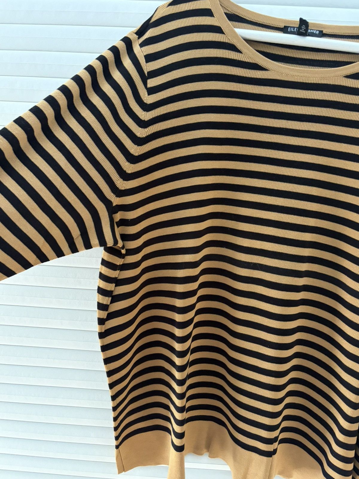 Eileen Fisher Eileen Fisher 2X Striped 90% Tencel Lyocell Sweater Knit Size XXL / US 16-18 / IT 52-54 - 2 Thumbnail