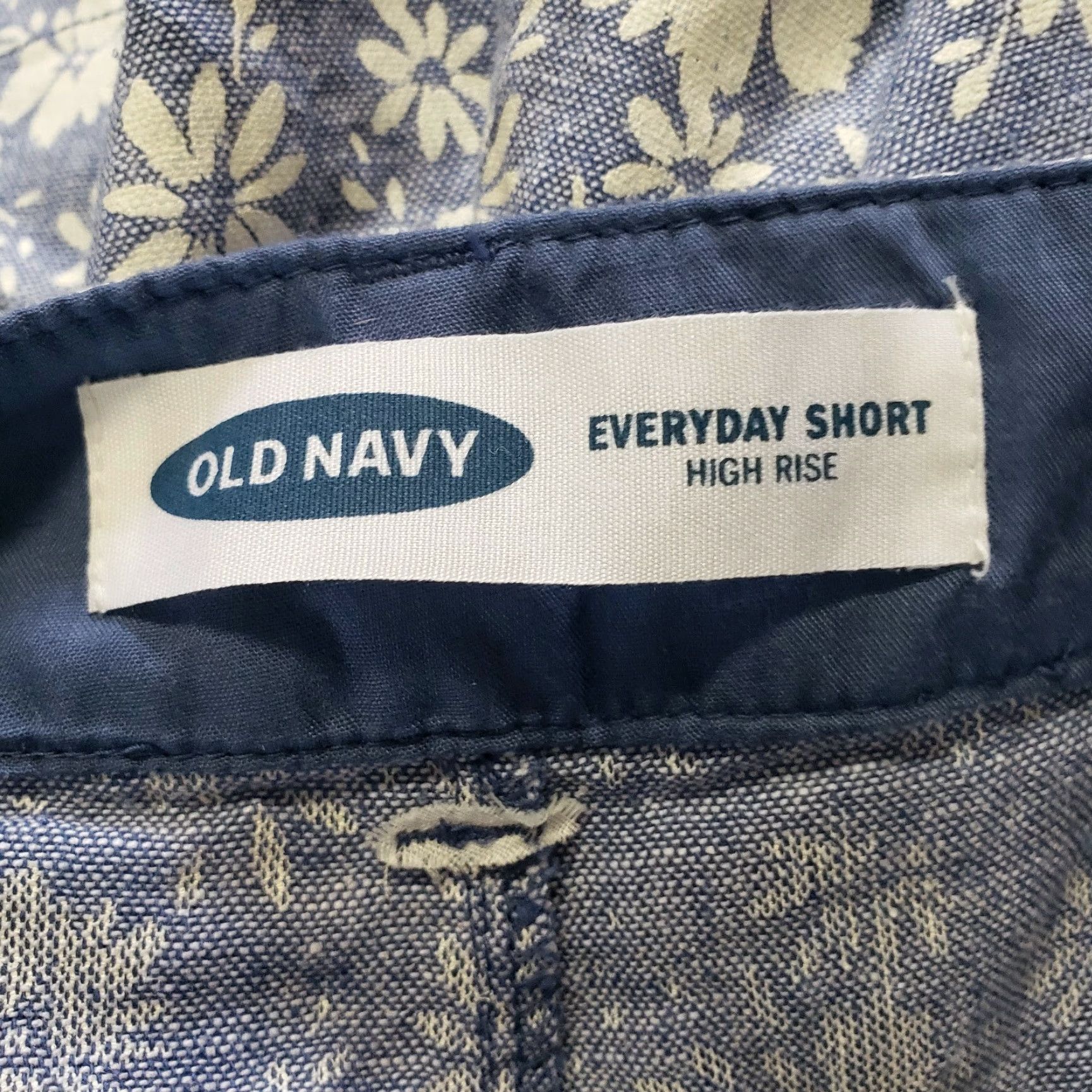 Old Navy Old Navy Womens Everyday Shorts Sz 0 Blue White Floral Linen Blend Mid Rise Chino Casual Size 25" / US 0 / IT 36 - 4 Thumbnail