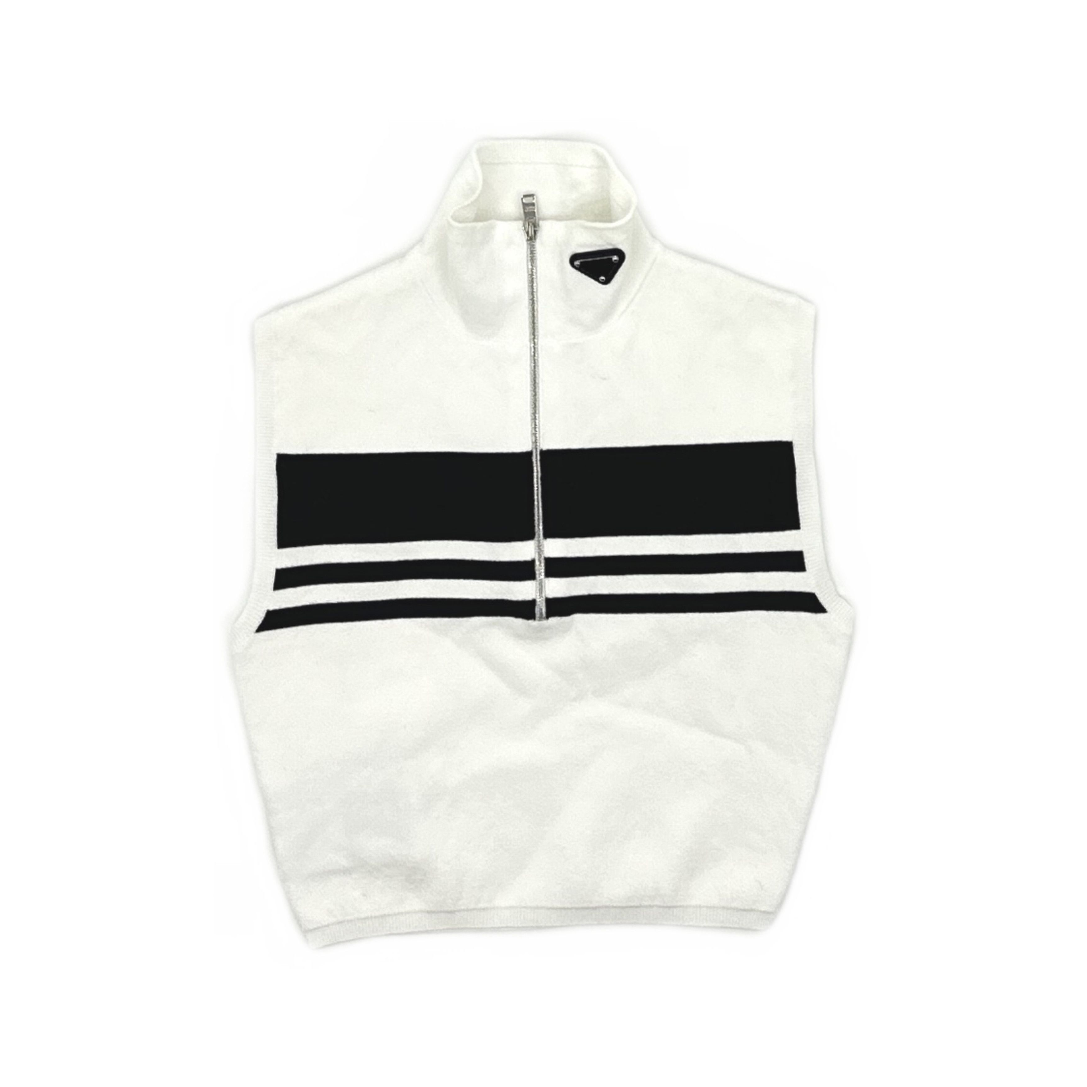Prada Prada Logo Zip Sleeveless Knit Sweater Size 36 Size XS / US 0-2 / IT 36-38 - 1 Thumbnail