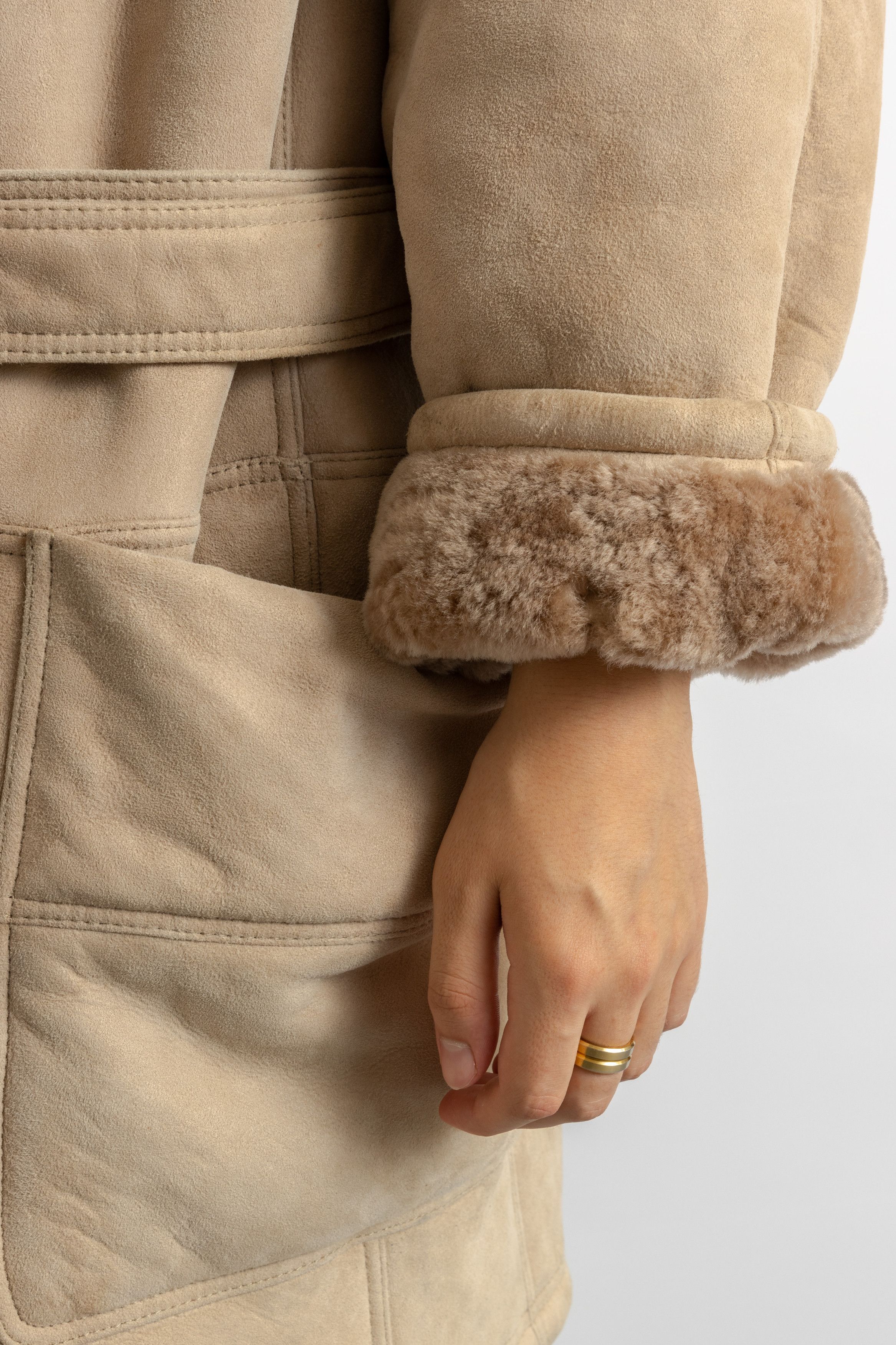 Gianfranco Ferre Gianfranco Ferre Vintage Genuine Suede Shearling Coat 7813 Size US XL / EU 56 / 4 - 6 Thumbnail
