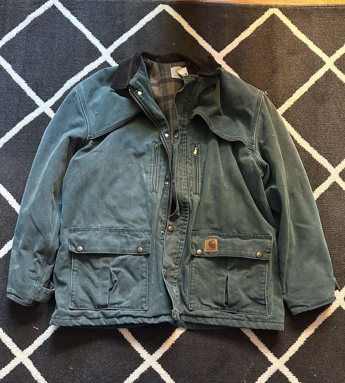 image of Carhartt Vintage Blanket Lined 90’S Jacket in Green, Men's (Size XL)