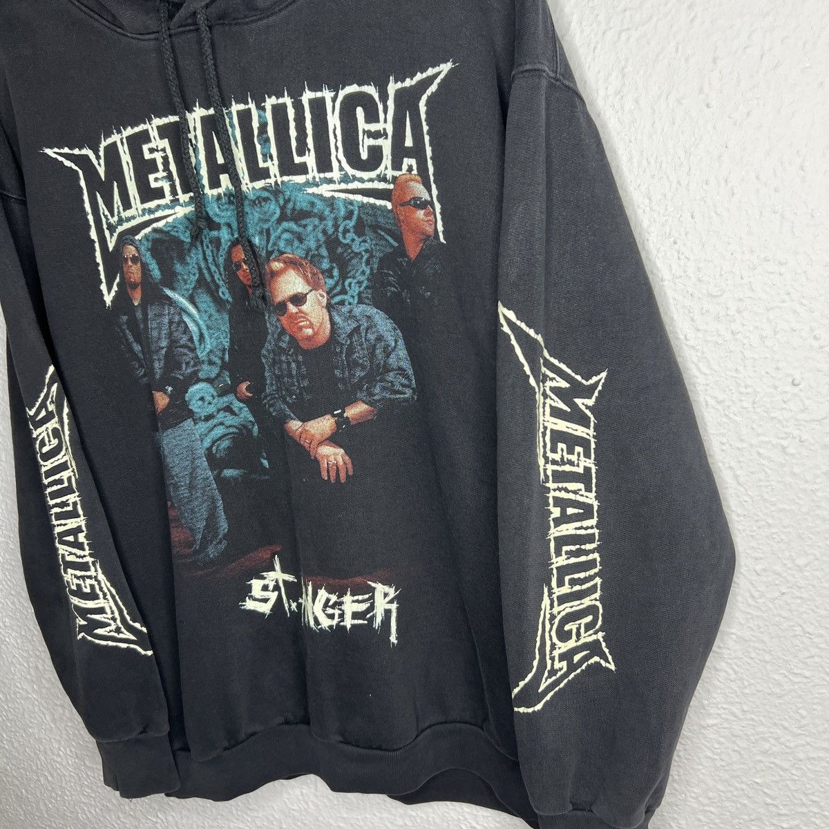 Band Tees Metallica St Anger Hoodie Fluo Full Print Graphic Black Size US XL / EU 56 / 4 - 4 Thumbnail